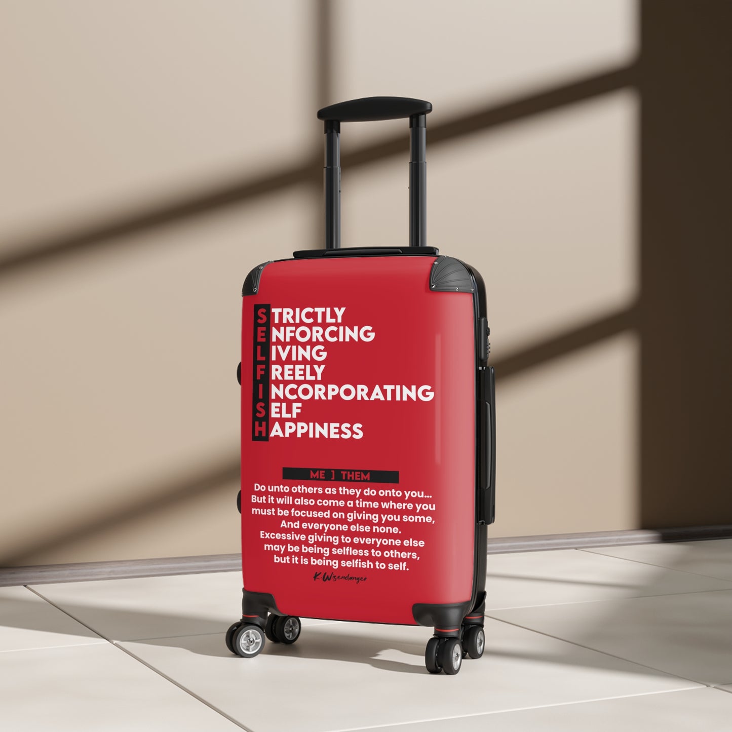 Self-Care Suitcase with Inspirational Quote, Travel Accessories, Vacation Essentials, Self-Love Gifts, Luggage for the Mindful Traveler