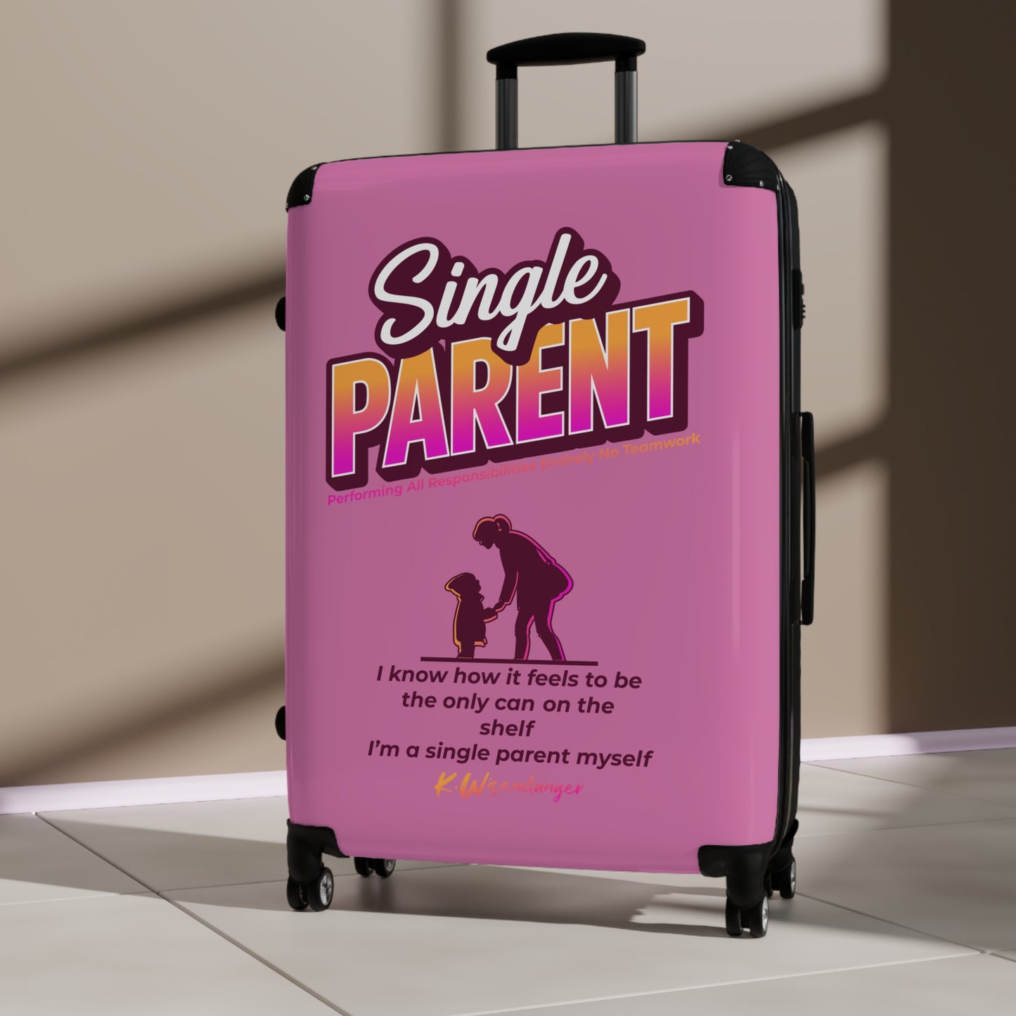 Single Parent Suitcase – Stylish Luggage for Single Parents, Perfect for Travel, Family Vacations, Gift for Mom or Dad
