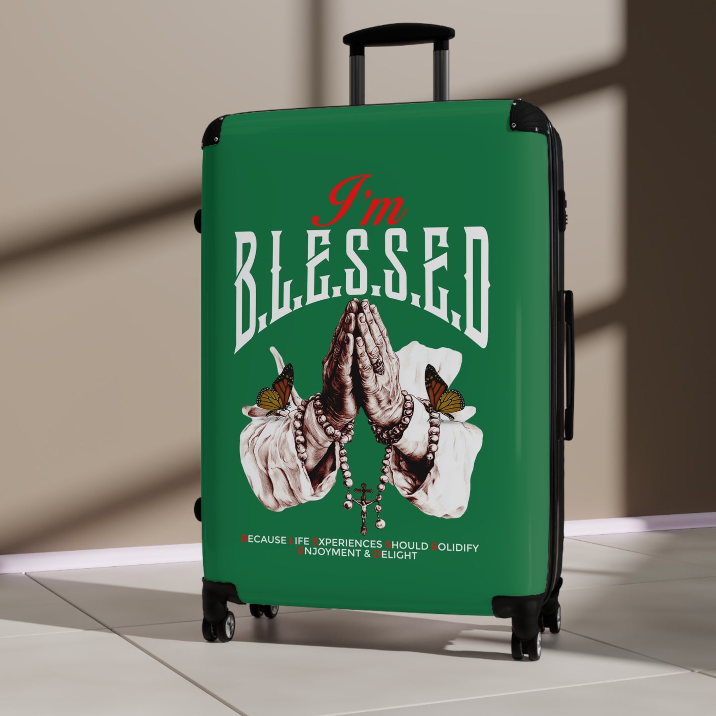 Blessed Travel Suitcase - Unique Luggage for Travelers, Faith-Inspired Gifts, Vacation Bags, Stylish Carry-On, Adventurer's Essentials