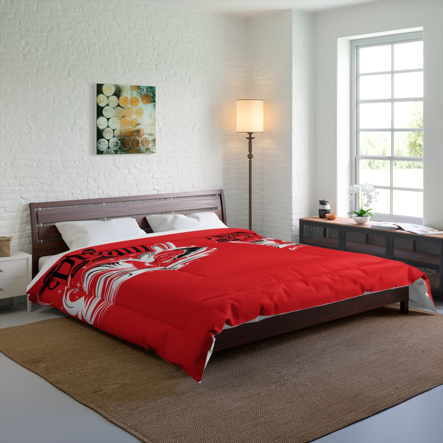 Life Is A Dream Comforter - Cozy Bedding, Fun Bedroom Decor, Unique Gift for Teens, Playful Sleep Essentials, Red Comforter Set
