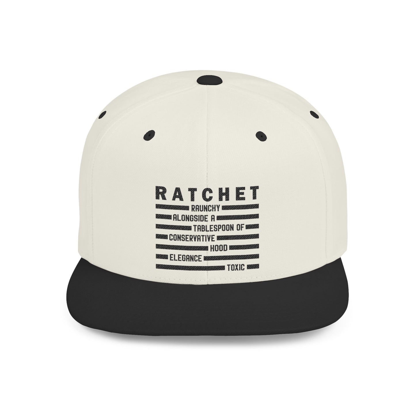 R.A.T.C.H.E.T. Flat Bill Snapback Cap - Perfect for Street Style, Outdoor Events, & Casual Wear