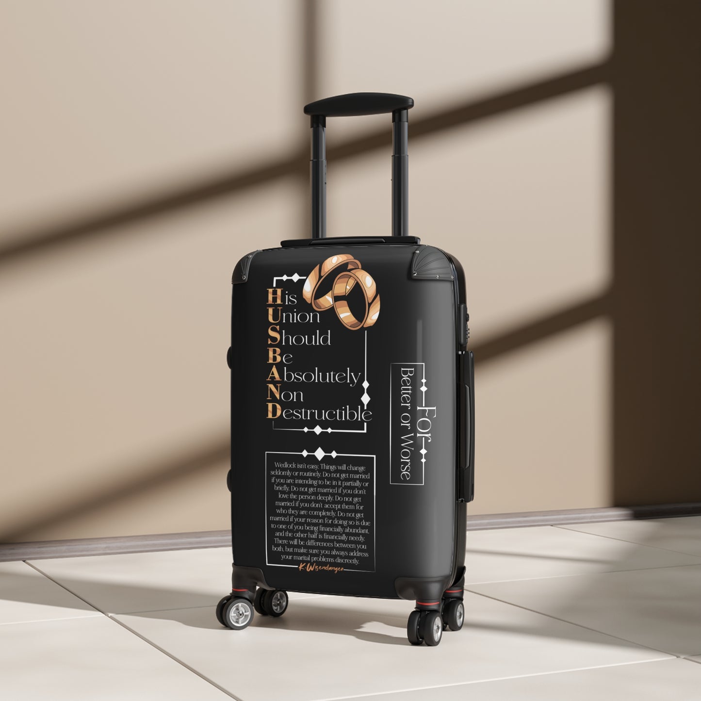 HUSBAND Travel Suitcase for Couples, Wedding Gift, Personalized Luggage, Honeymoon Essentials, Suitcase with Quotes