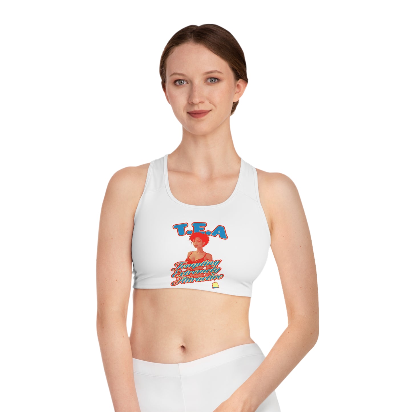 Body T.E.A. Trendy Sports Bra for Active Women, Fitness Gear, Workout Apparel, Yoga Top, Motivational Activewear