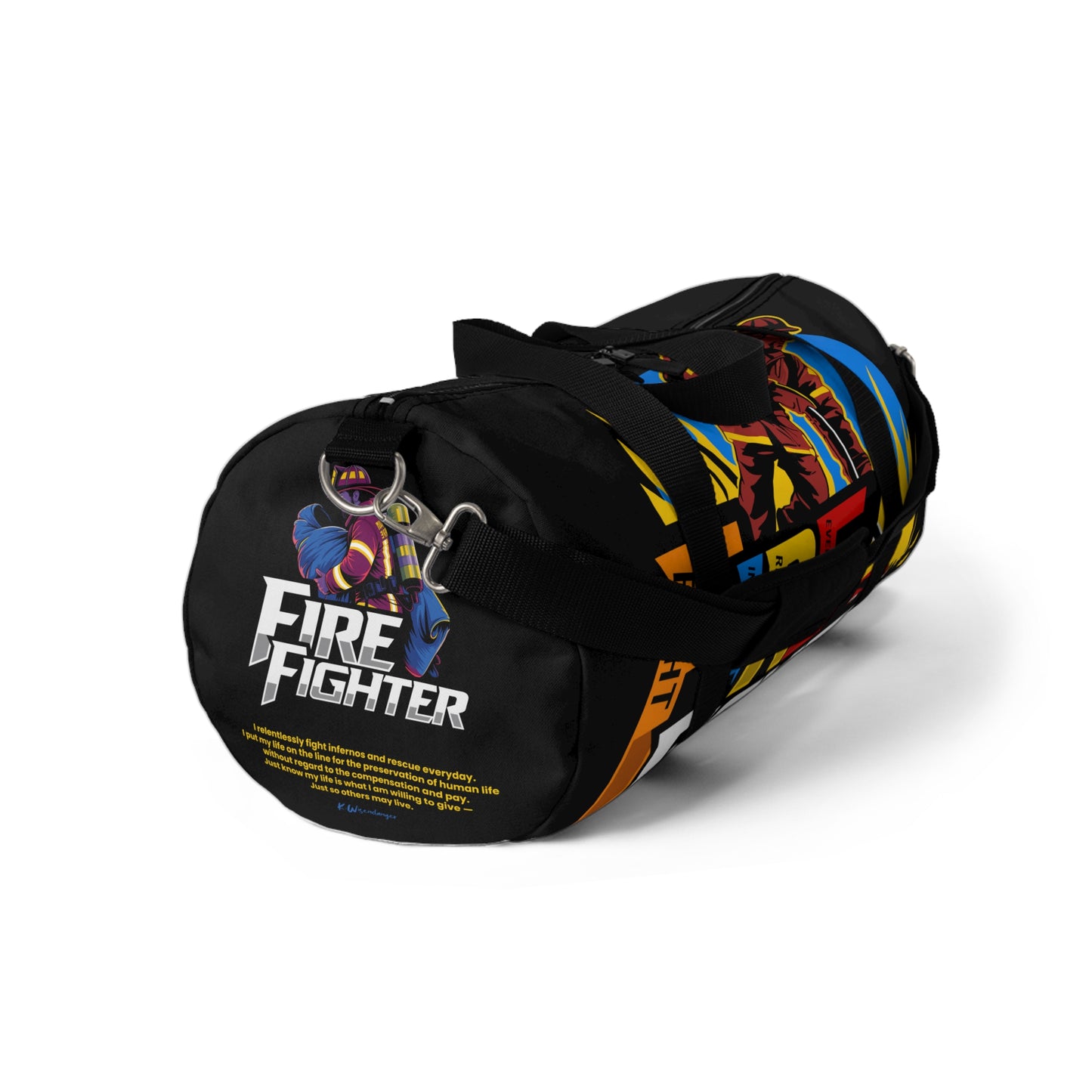 F.I.R.E. Fighter Duffel Bag: Gym Bag, Travel Bag, Sports Gear, Gifts for Firefighters, Motivational Workout Bag