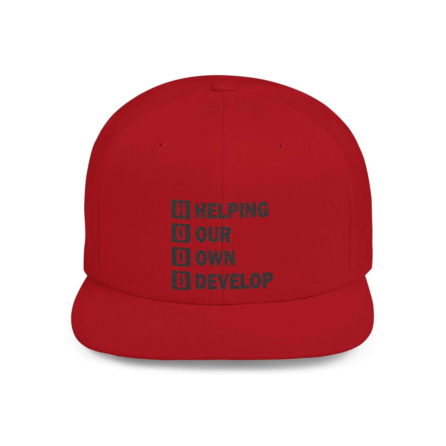 H.O.O.D. Helping Our Own Develop Snapback Hat | Motivational Cap for Community Support, Streetwear