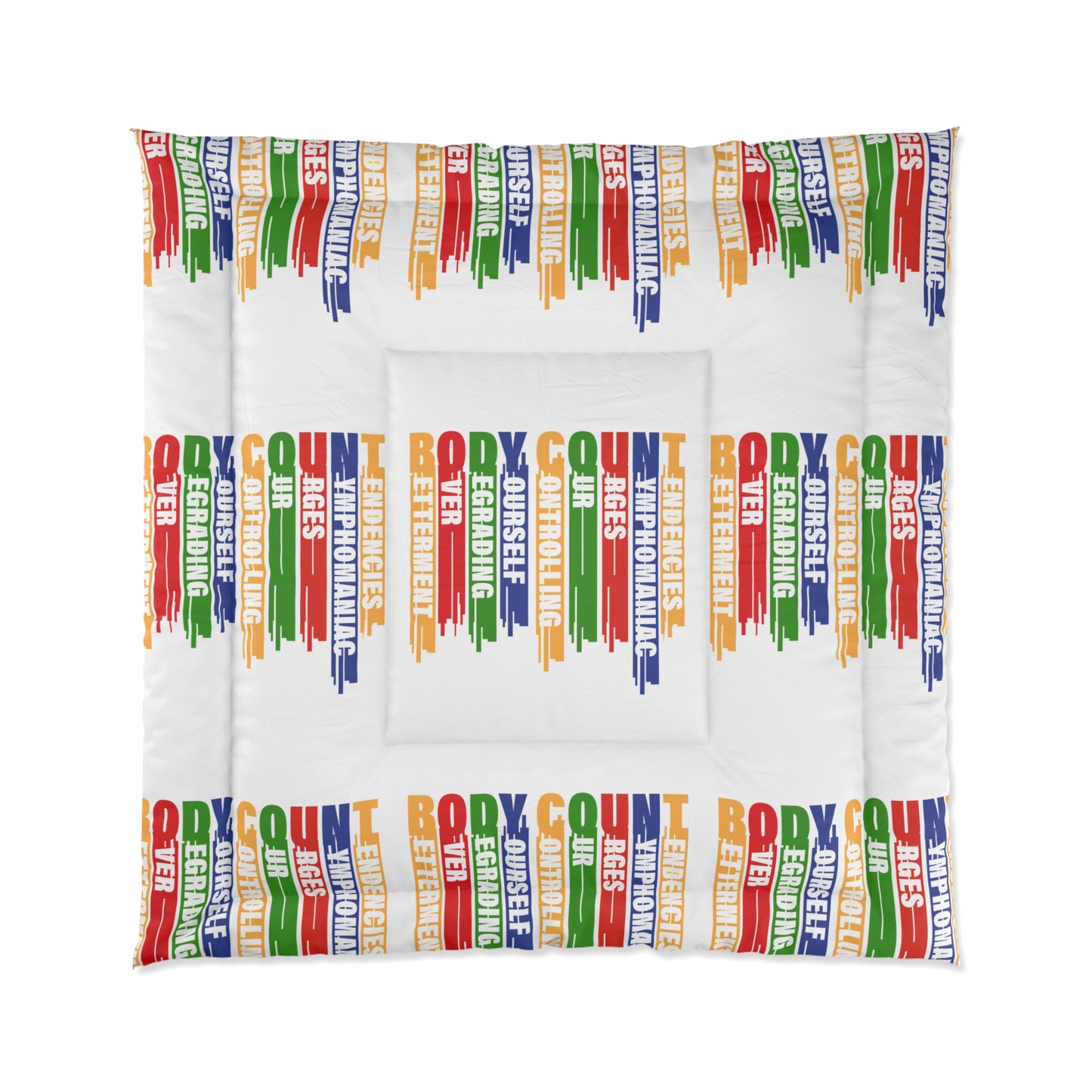 Body Count Comforter, Cozy Bedding for Dorms, Black Quilt, Unique Home Decor, Gift for Housewarmings