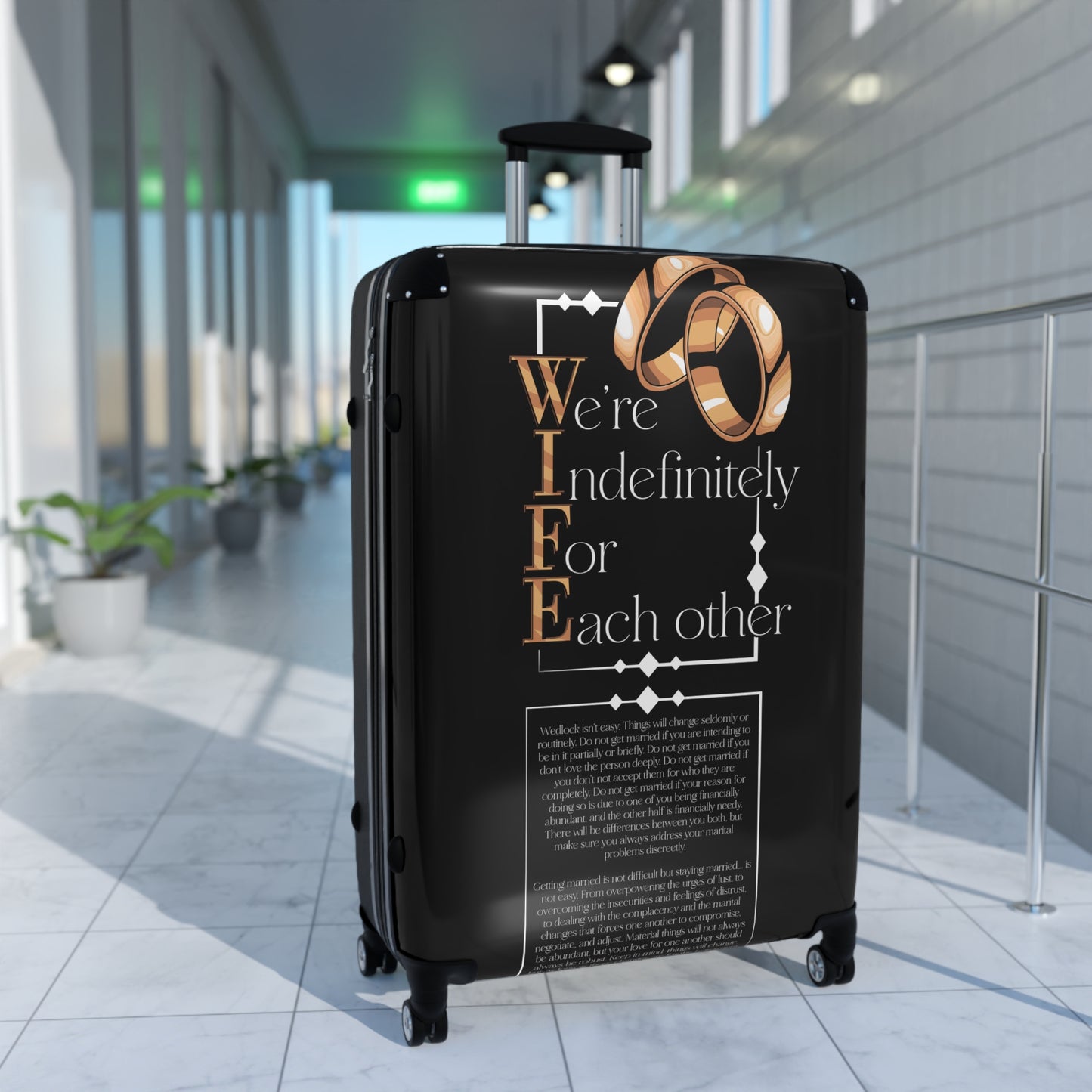 W.I.F.E. (We're Indefinitely For Each-Other) Romantic Travel Suitcase - Perfect for Couples, Honeymoon Essentials, Wedding Gifts, Anniversary Celebration, Love Journey