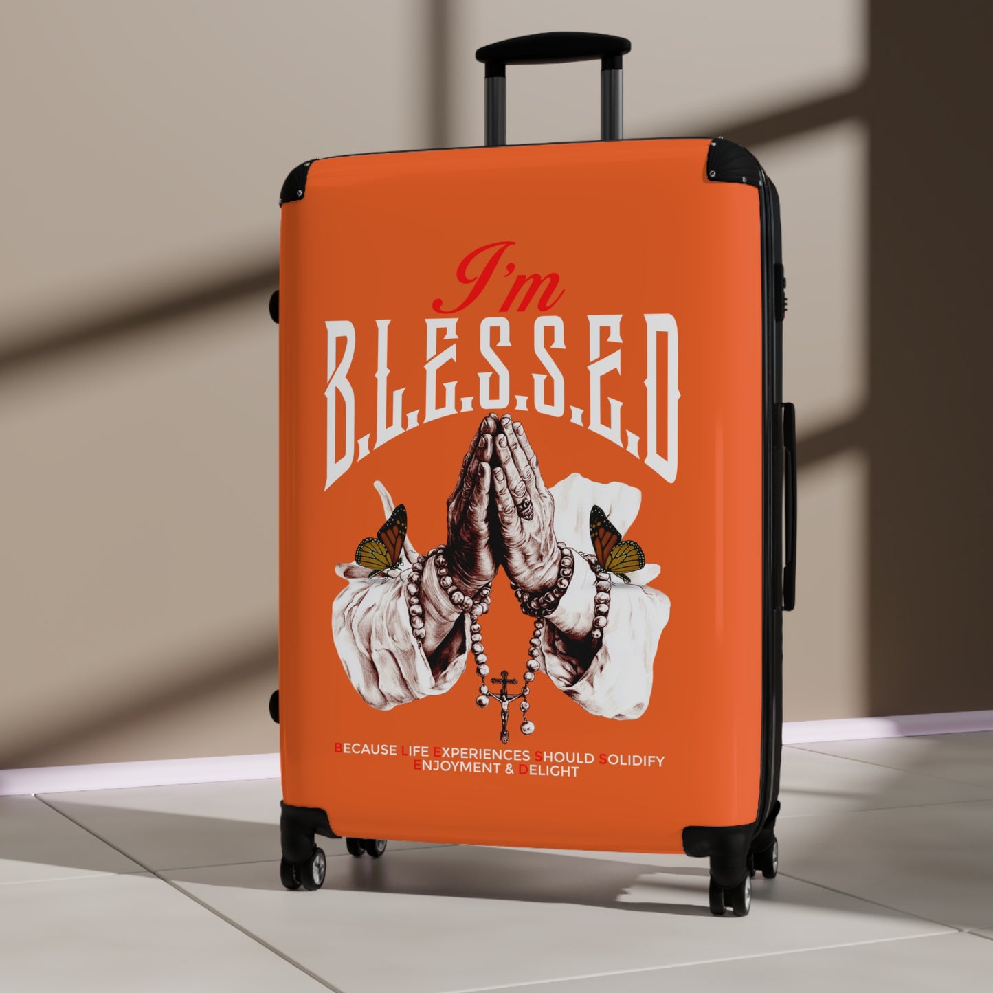 Blessed Suitcase - Travel Luggage, Perfect for Holidays, Gift for Travelers, Inspirational Carry-On, Faith-Based Travel Gear