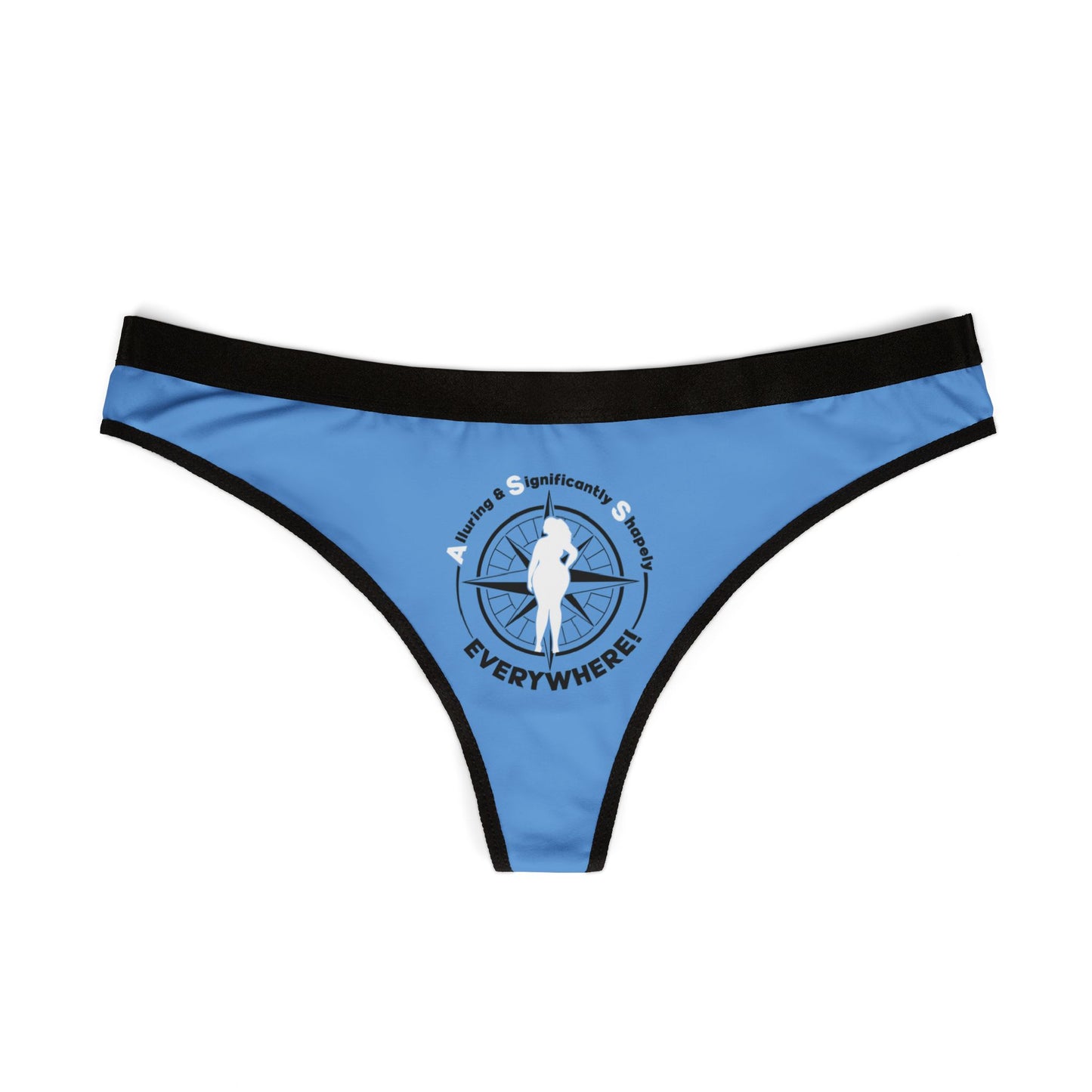 A.S.S. (Alluring Significantly Shapely) Everywhere Women's Thongs with Compass Design, Comfortable Underwear, Unique Gift for Her
