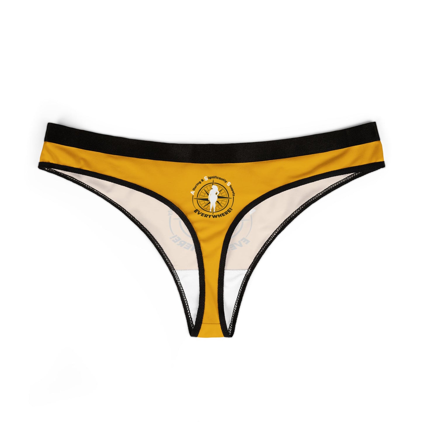 A.S.S. (Alluring Significantly Shapely) Everywhere Stylish Women's Thongs, Fun Everyday Lingerie, Gift for Her, Comfortable Underwear