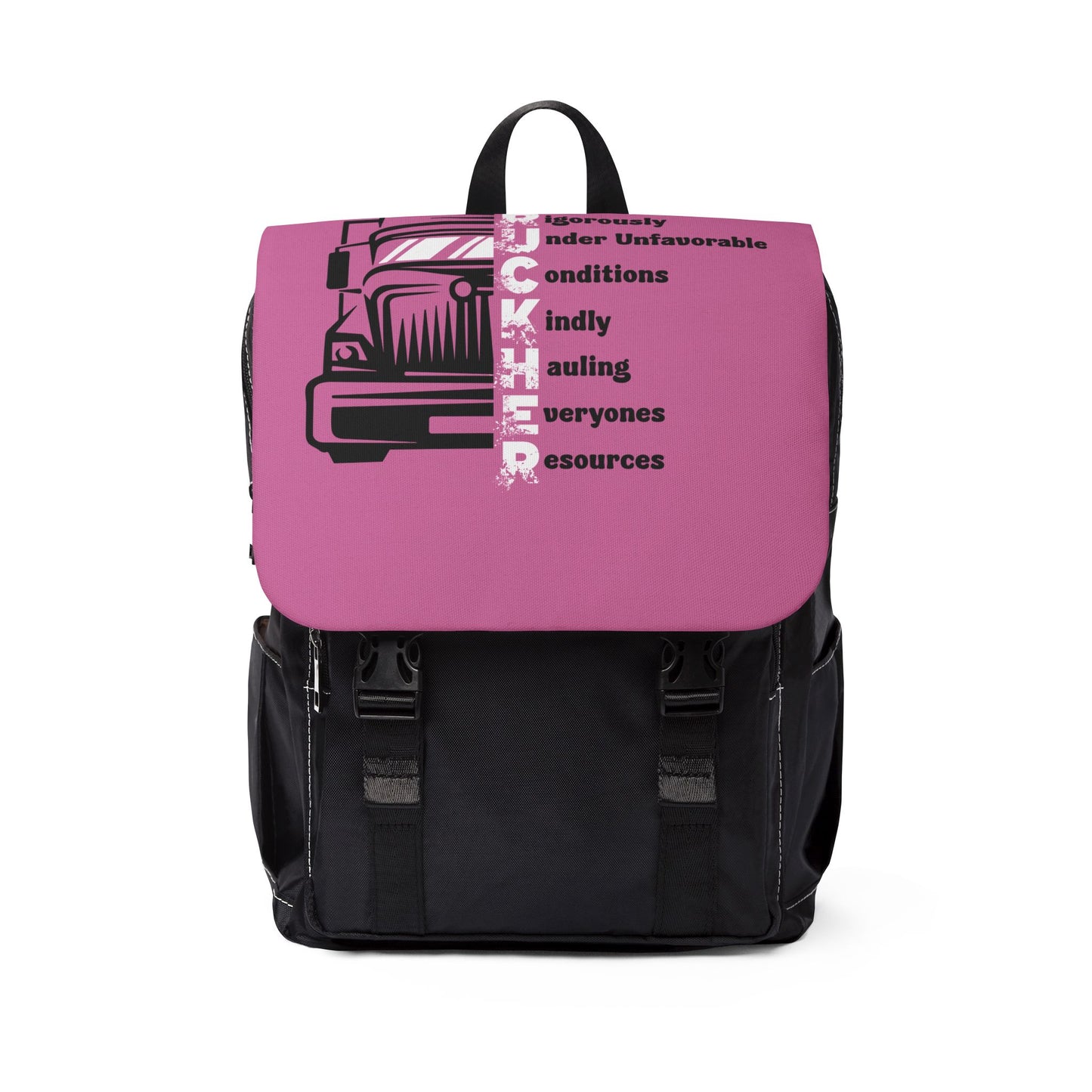 T.R.U.C.K.H.E.R. Casual Shoulder Backpack with Truck Design, Perfect for Truck Lovers