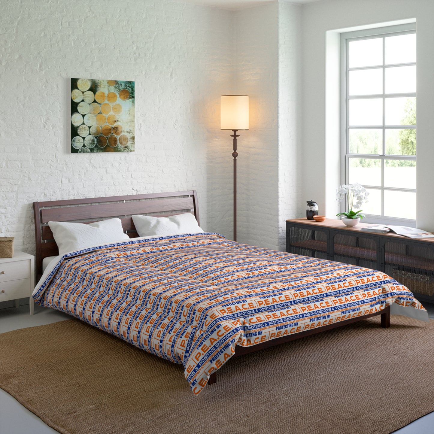 Protecting My P.E.A.C.E. Comforter, Cozy Bedding, Home Decor, Modern Quilt, Bedroom Makeover, Seasonal Gift