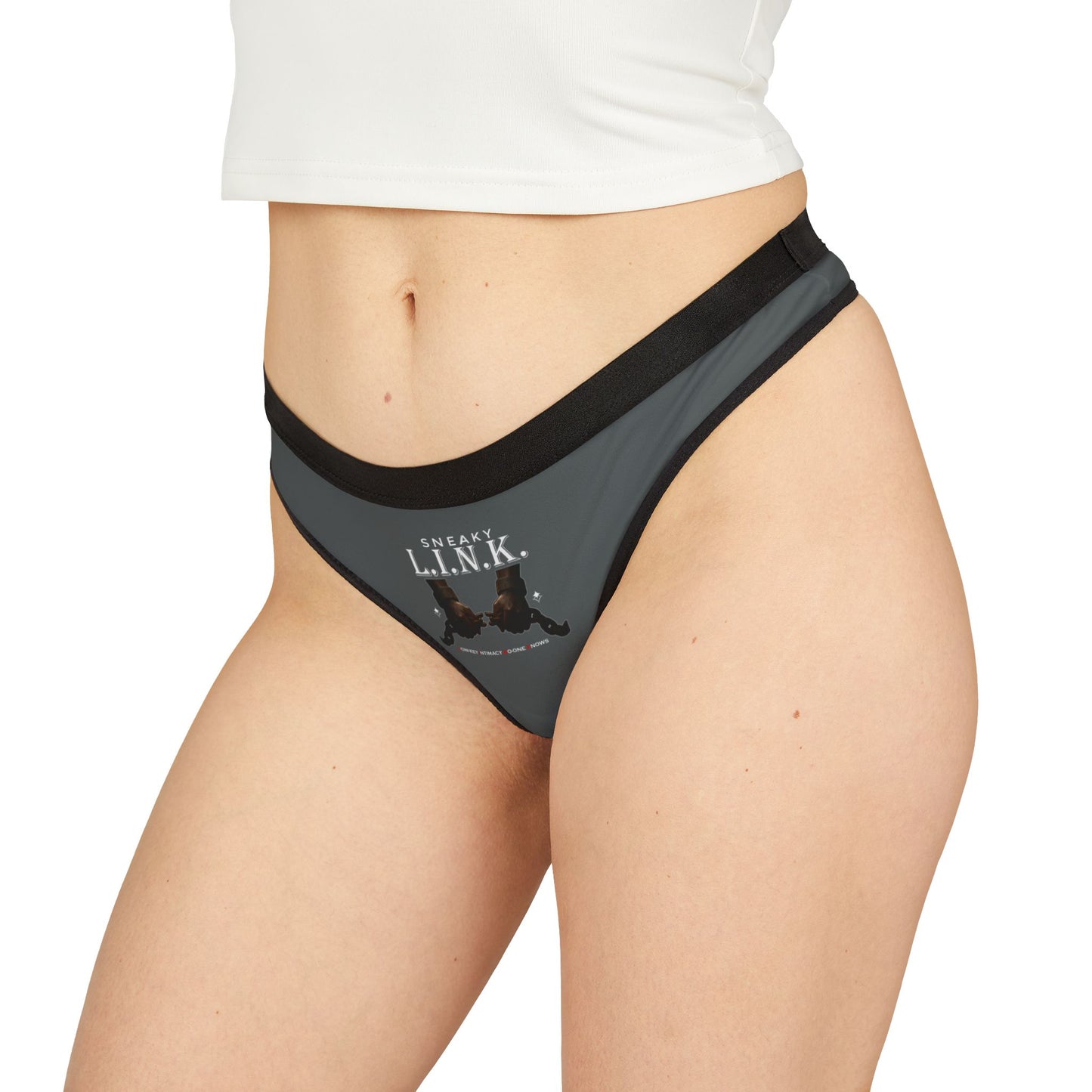 Sneaky L.I.N.K. (Low-Key Intimacy No-one Knows) Women's Thongs, Cute Underwear for Everyday Wear, Cheeky Gifts