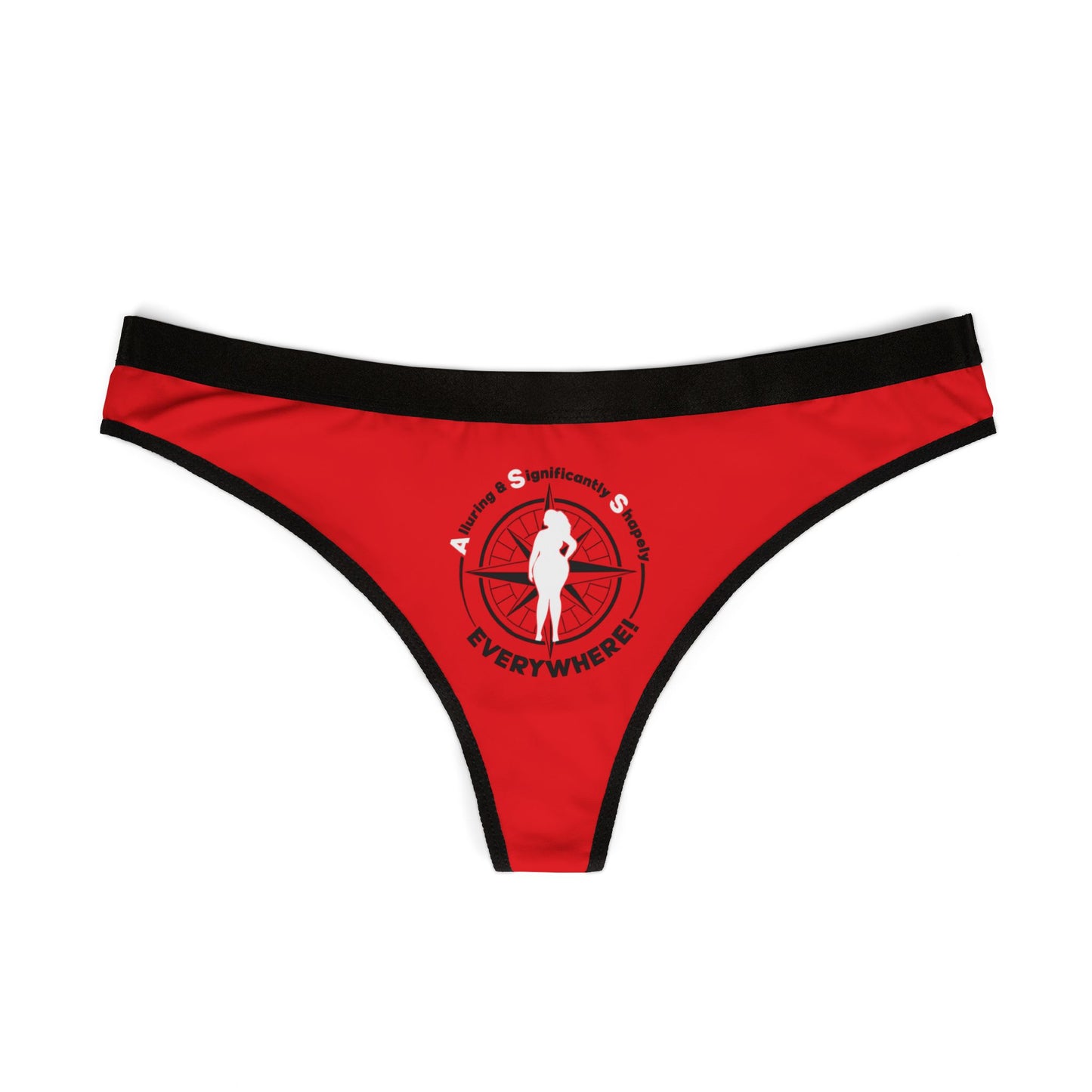 A.S.S. Everywhere (Alluring Significantly Shapely) Stylish Women's Thongs - Comfortable Underwear, Lace Trim, Casual Wear, Gift for Her