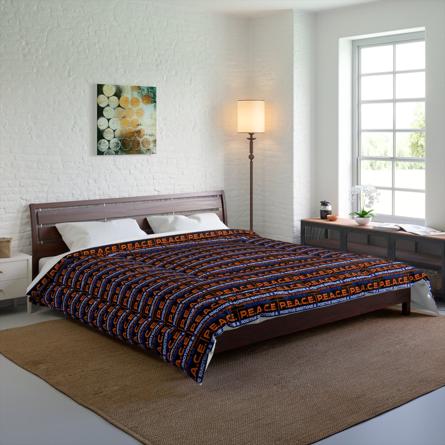 Protecting My P.E.A.C.E. Themed Comforter, Cozy Bedding for Relaxation, Mindfulness Decor, Ideal for Spiritual Retreats