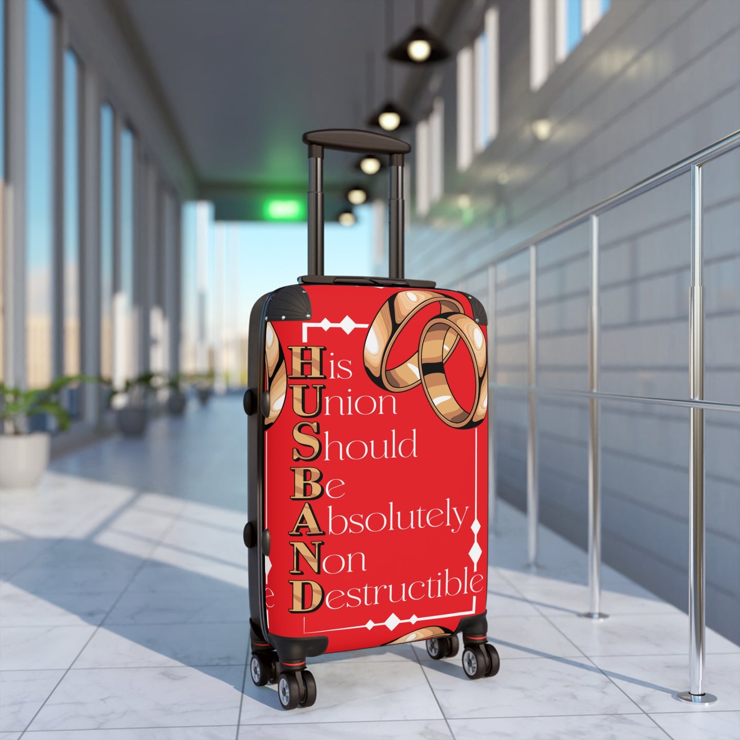 Husband Theme Suitcase | Travel Bag for Him, Unique Gift for Newlyweds, Anniversary Gift, Funny Wedding Travel