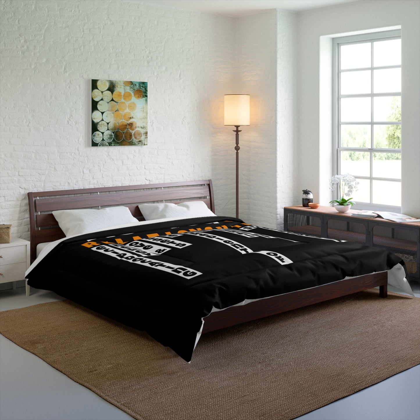 Cozy Relationship Comforter, Black Comforter for Couples, Love Themed Bedding, Valentine’s Day Gift, Romantic Bedroom Decor