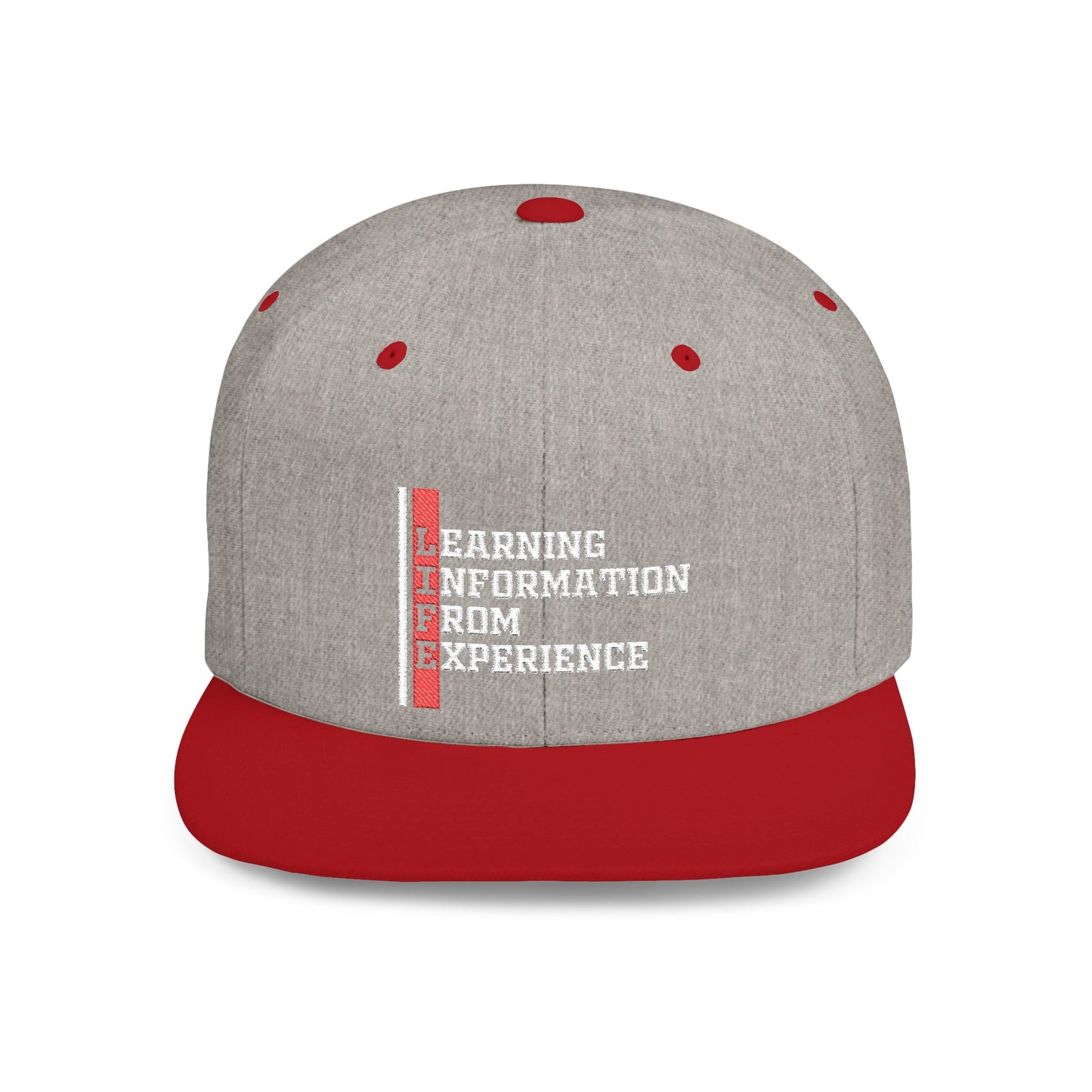 L.I.F.E. Snapback Cap, Trendy Flat Bill Hat for Casual Outings, Perfect Gift for Graduates, Stylish Streetwear