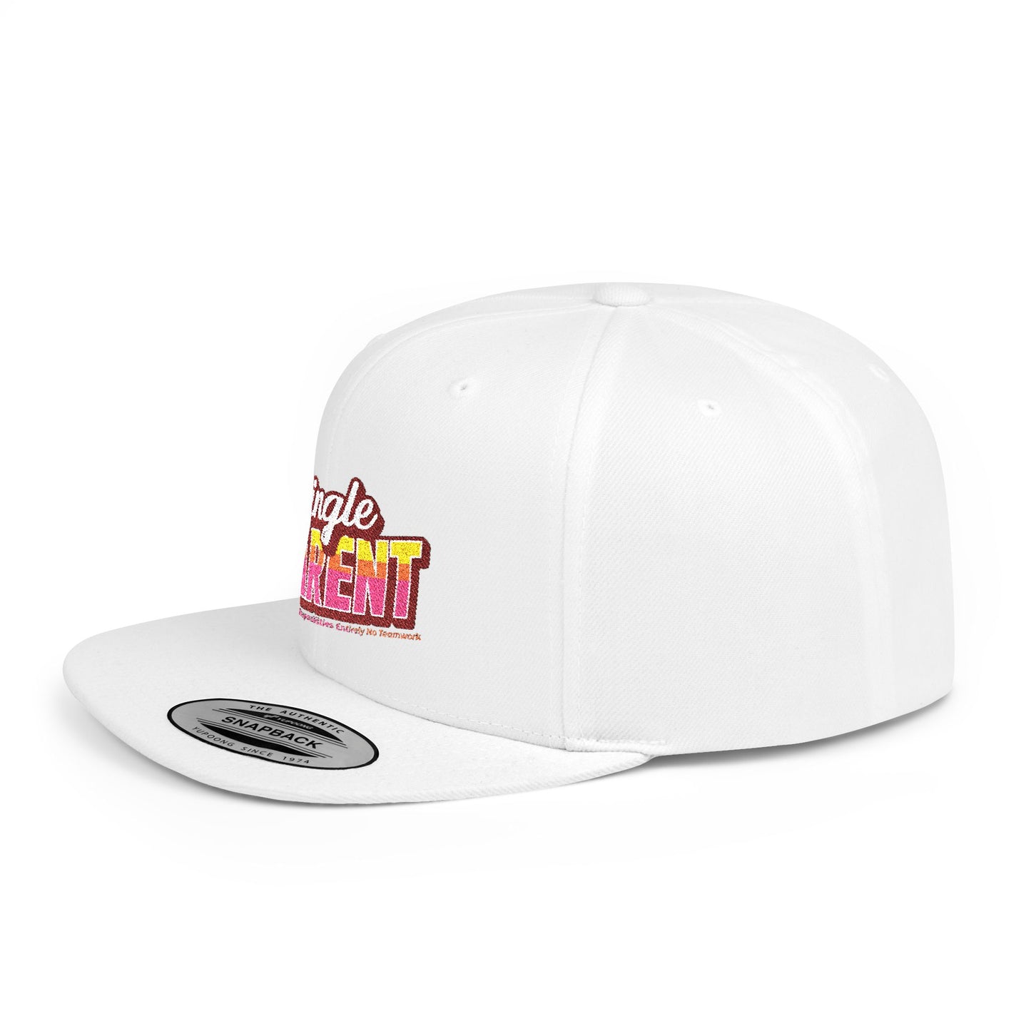 Single P.A.R.E.N.T. Flat Bill Snapback Hat, Trendy Cap for Parents, Unique Gift for Single Moms, Dads, Supportive Fashion, Family Holidays
