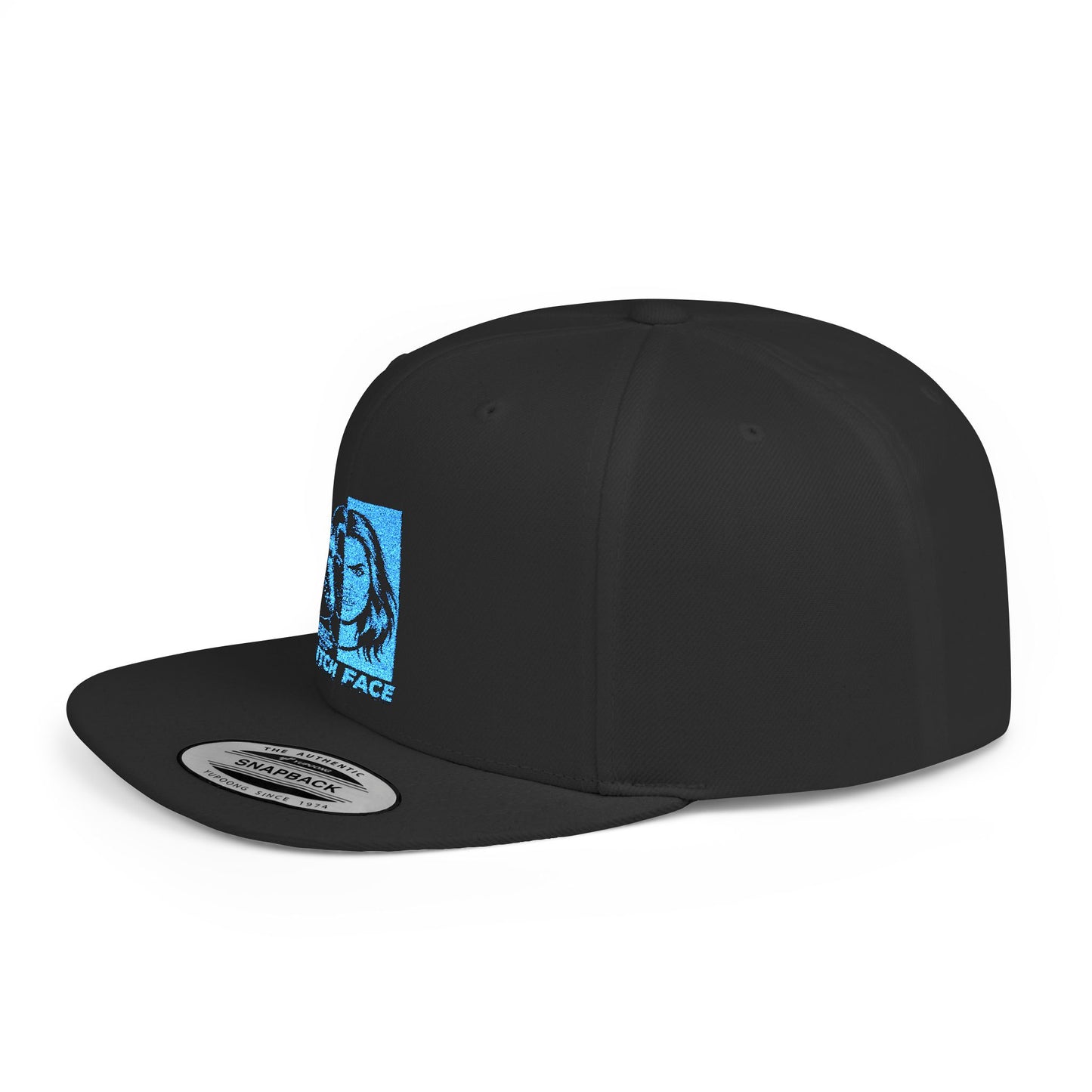 B.I.T.C.H. F.A.C.E. Flat Bill Snapback Hat, Casual Headwear, Streetwear Accessory, Trendy Cap, Graphic Hat