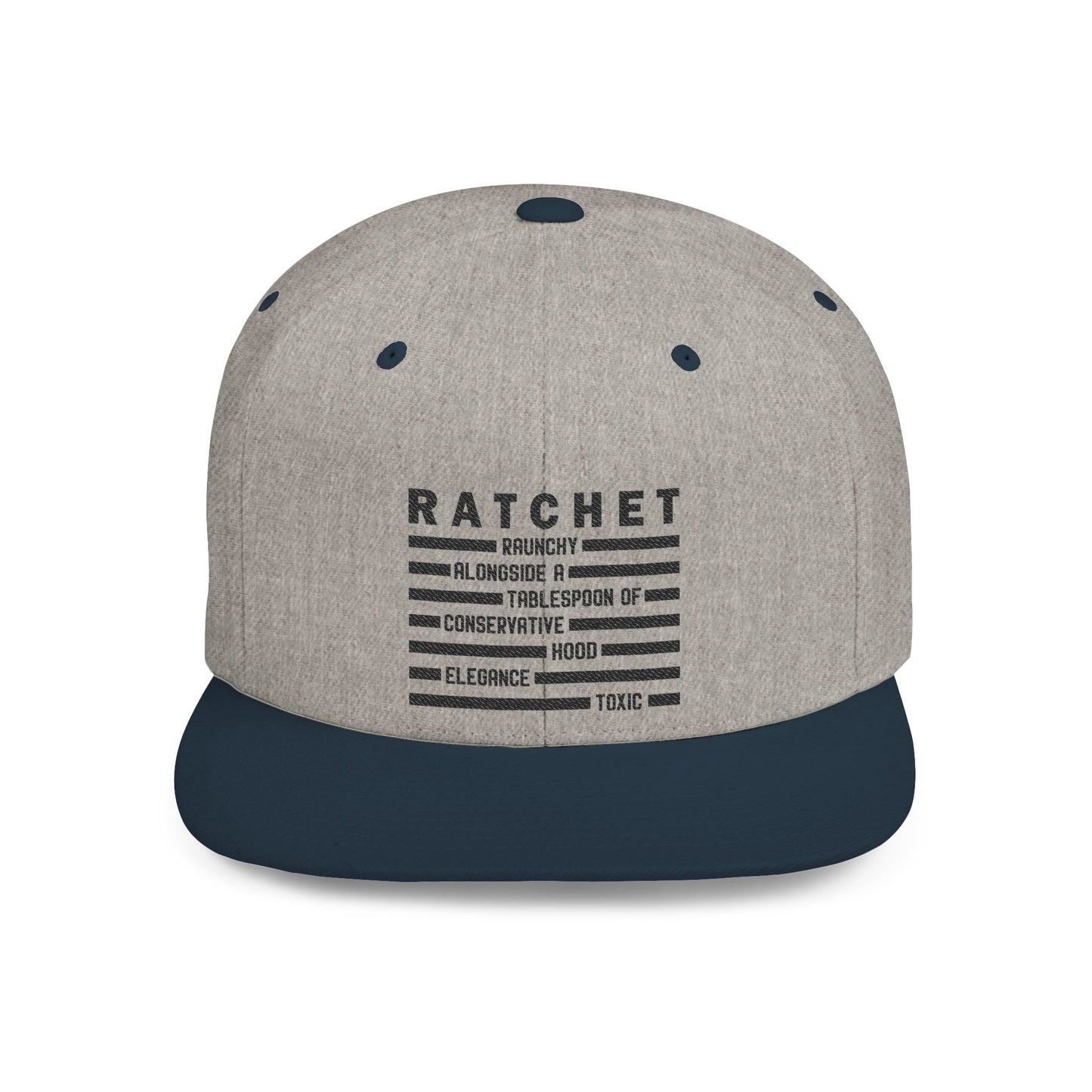 R.A.T.C.H.E.T. Flat Bill Snapback Cap - Perfect for Street Style, Outdoor Events, & Casual Wear