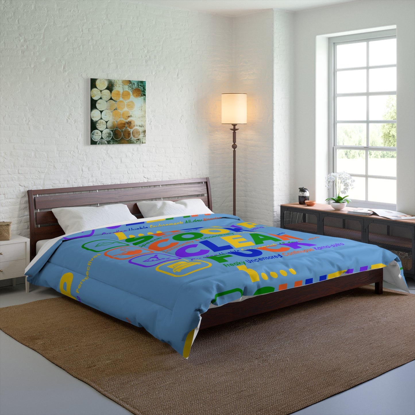 SHUT UP COOK CLEAN FUCK Comforter for Fun Bedroom Decor, Cozy Bedding for Teens, Unique Gift for Friends, Playful Home Accessories