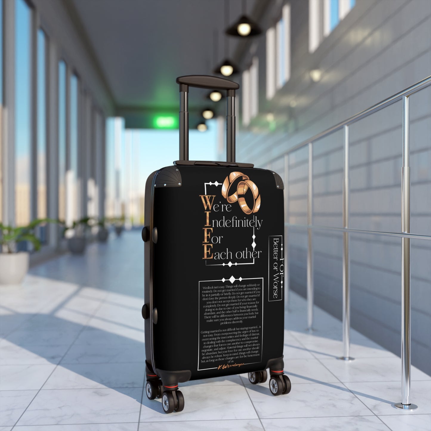 W.I.F.E. Personalized Suitcase for Couples, Romantic Travel Luggage, Wedding Gifts, Anniversary Gifts, Love Quotes Case