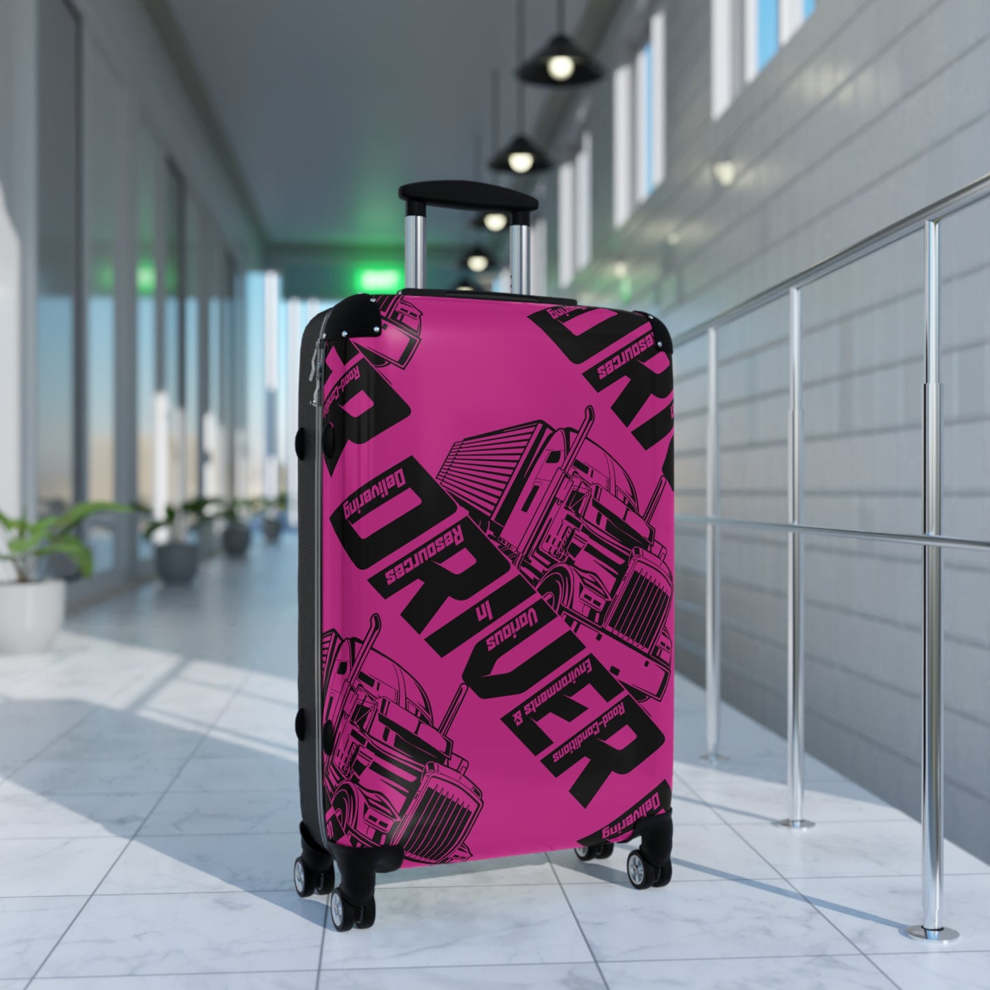 Truck Driver-Themed Suitcase for Truck Enthusiasts, Travel Gear, Luggage for Road Trips, Perfect Gift for Drivers, Adventurers