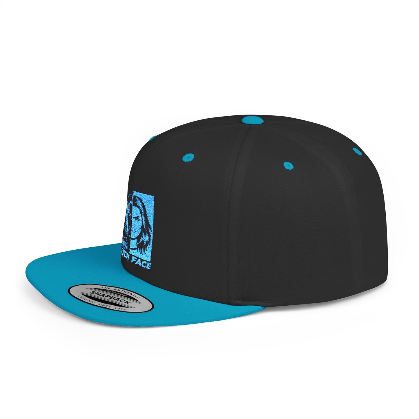 B.I.T.C.H. F.A.C.E. Flat Bill Snapback Hat, Casual Headwear, Streetwear Accessory, Trendy Cap, Graphic Hat