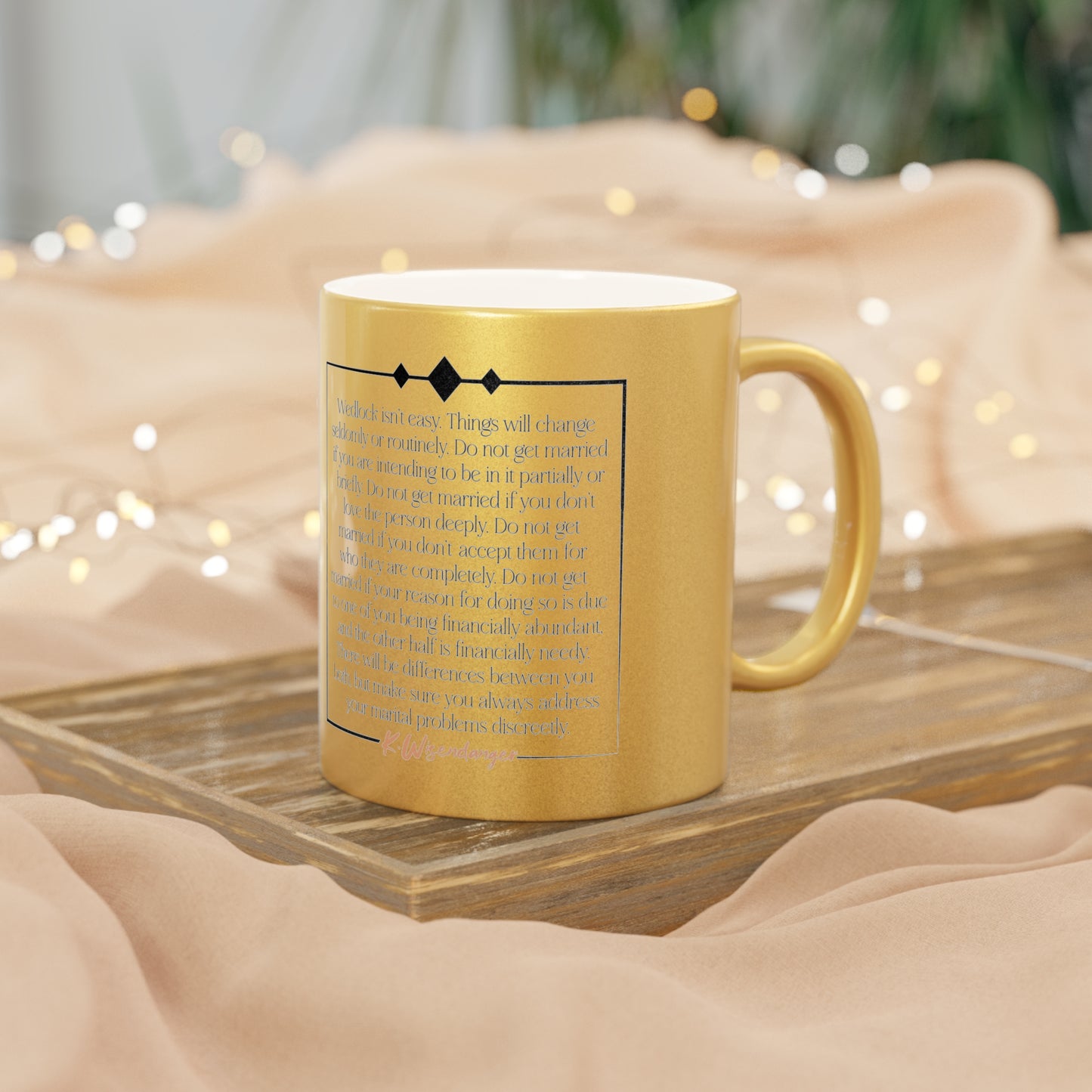 H.U.S.B.A.N.D. (His Union Should Be Absolutely Non Destructible) Wedding Unity Metallic Mug | Silver - Anniversary Gift, Marriage Keepsake, Couples Mug