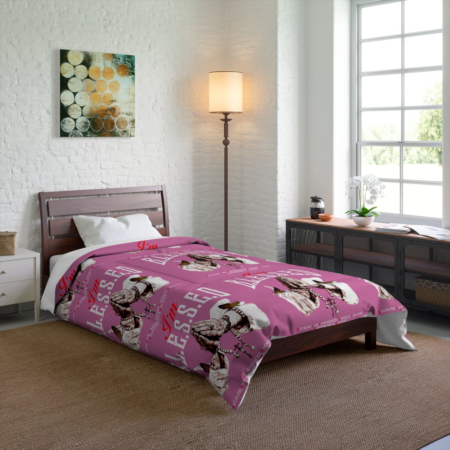 Blessed Comforter - Cozy Bedding for Faithful Souls, Perfect for Gifts, Spiritual Decor, Home Relaxation, Inspirational Room