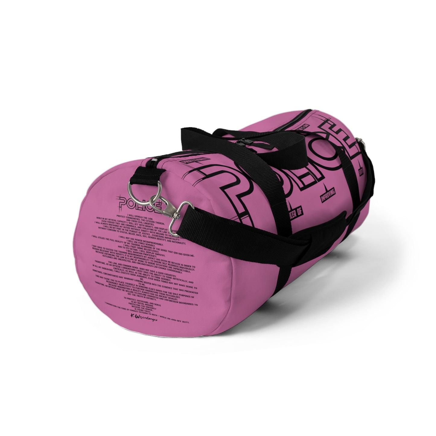 P.O.L.I.C.E. Duffel Bag with poem - Gym, Travel, Sports, Weekend Getaway, Back to School