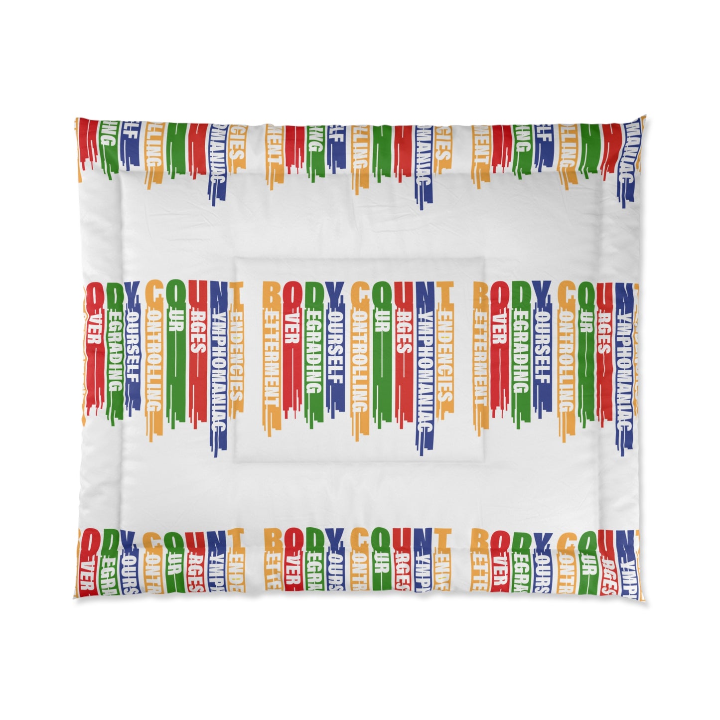 Body Count Comforter, Cozy Bedding for Dorms, Black Quilt, Unique Home Decor, Gift for Housewarmings