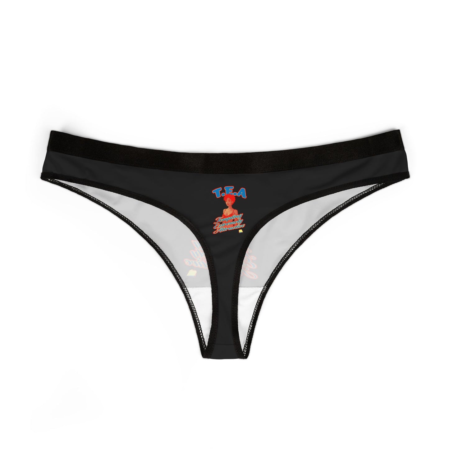 Body T.E.A. Women's Thongs - Fun Graphic Underwear, AOP Thongs, Comfortable Lingerie, Gift for Her, Everyday Wear