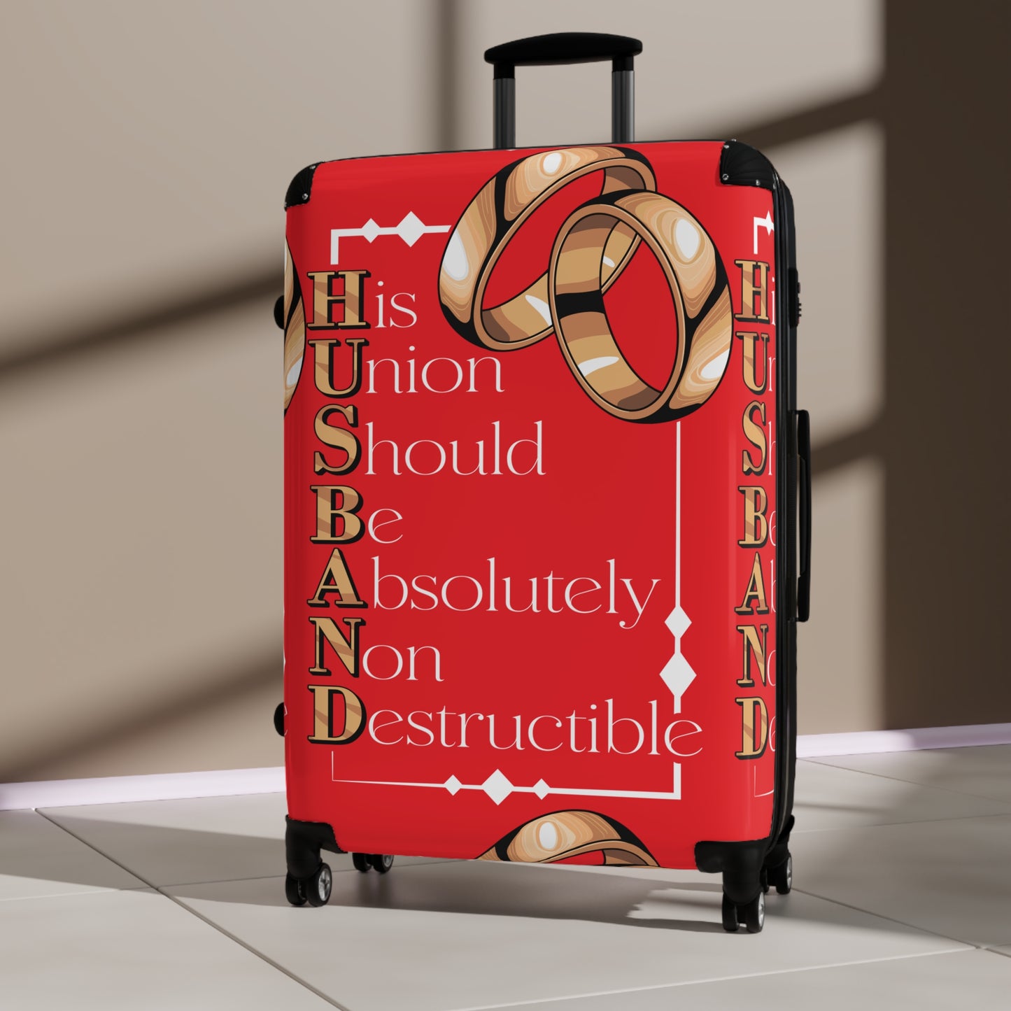 Husband Theme Suitcase | Travel Bag for Him, Unique Gift for Newlyweds, Anniversary Gift, Funny Wedding Travel