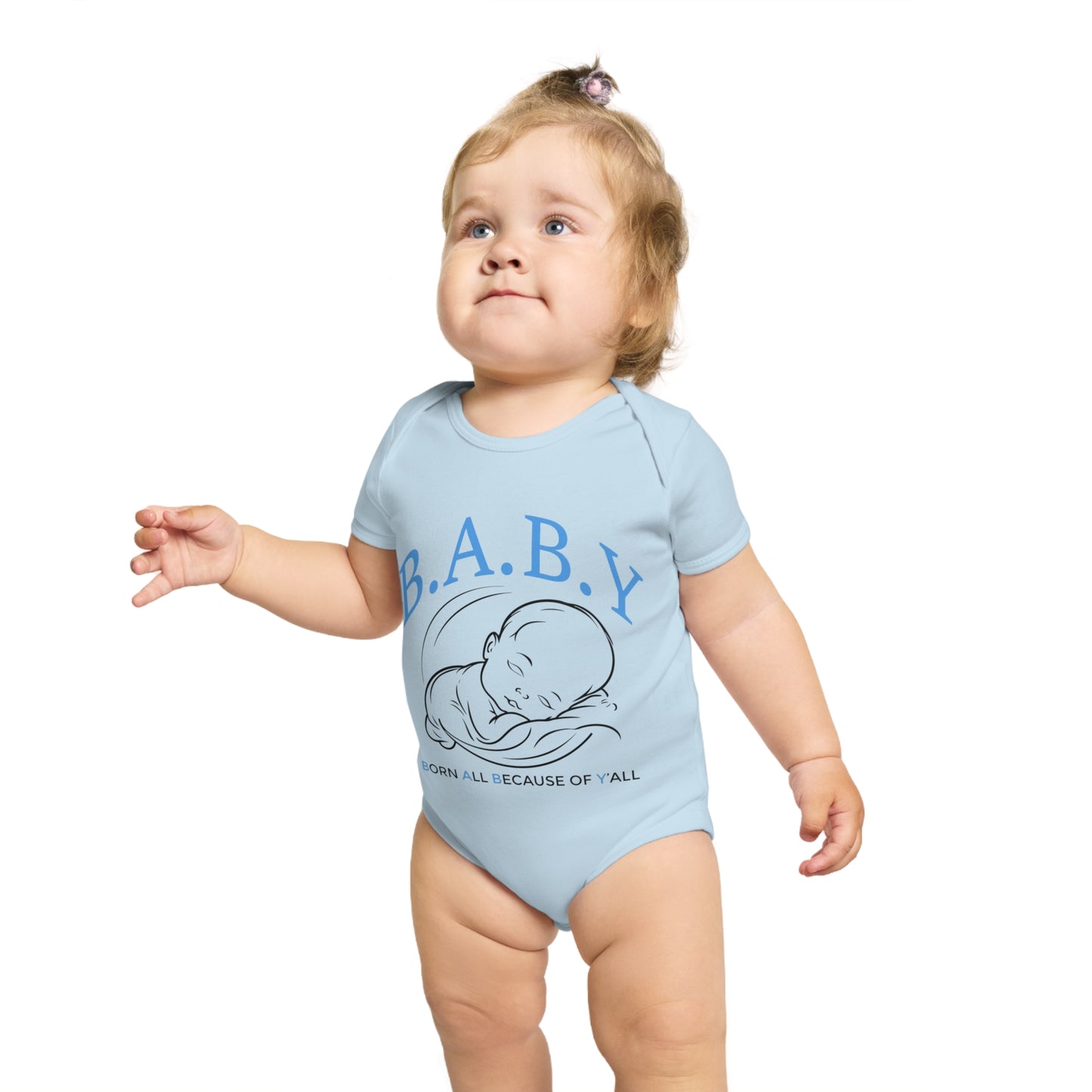 Cute B.A.B.Y. (Born All Because of Ya'll) Bodysuit for Newborns, Adorable Infant Outfit for Baby Showers