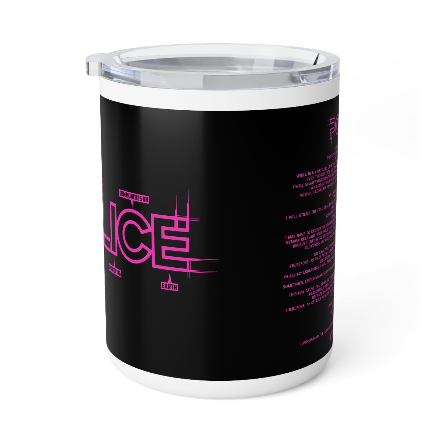 P.O.L.I.C.E. (Professional Officer of Law Improving Communities on Earth) Stylish Insulated Coffee Mug for Daily Motivation, Personalized Gift for Law Enforcement