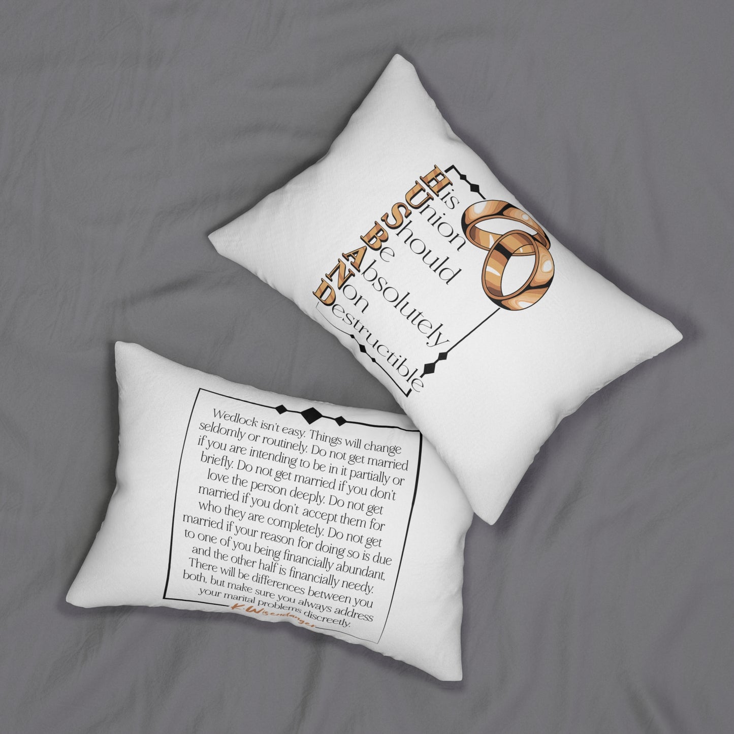 H.U.S.B.A.N.D. Sentimental Lumbar Pillow with Wedding Quotes, Anniversary Gift, Couple Home Decor, Relationship Comfort, Marriage Keepsake