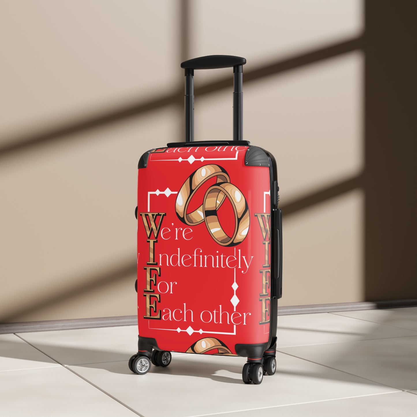 W.I.F.E. Travel Suitcase, Custom Luggage, Wedding Gift, Honeymoon Accessory, Couple's Travel Gear, Anniversary Surprise