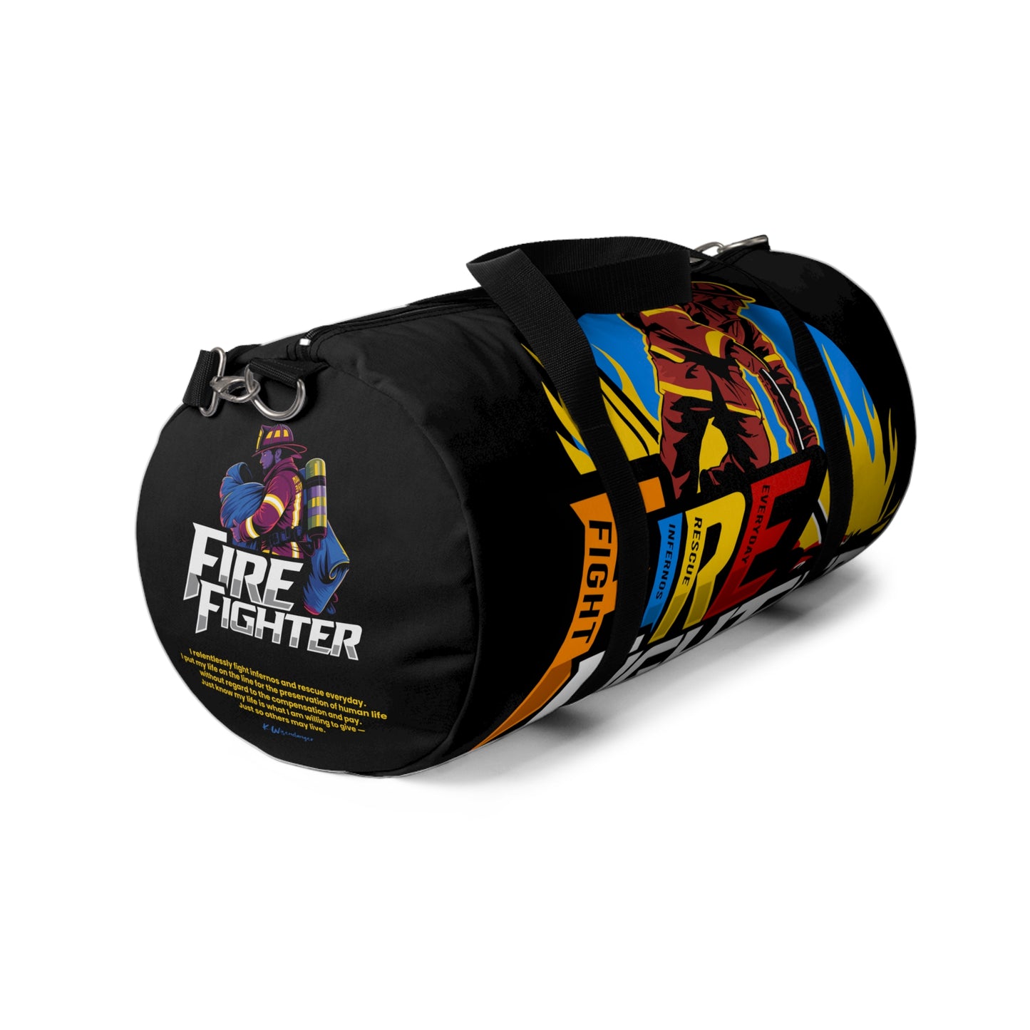 F.I.R.E. Fighter Duffel Bag: Gym Bag, Travel Bag, Sports Gear, Gifts for Firefighters, Motivational Workout Bag