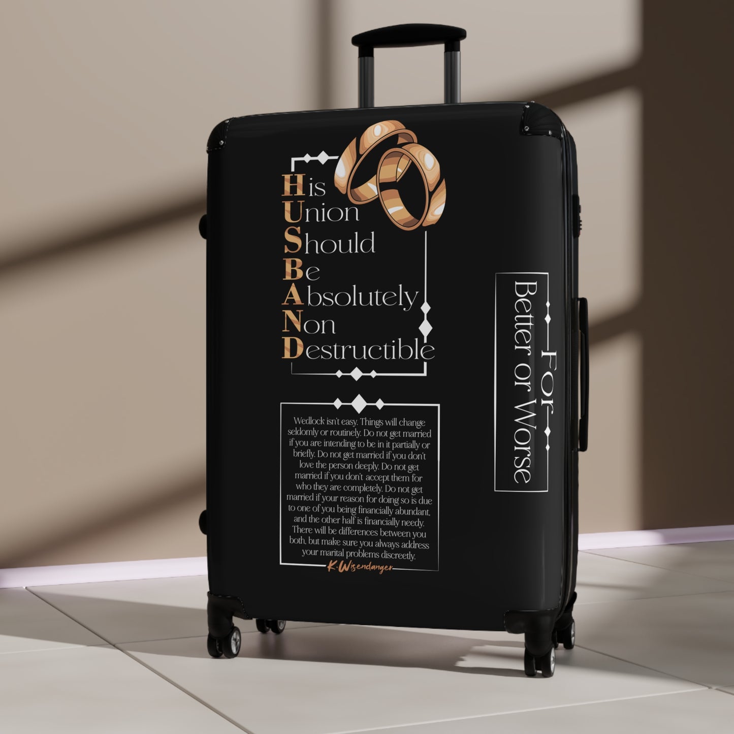 HUSBAND Travel Suitcase for Couples, Wedding Gift, Personalized Luggage, Honeymoon Essentials, Suitcase with Quotes