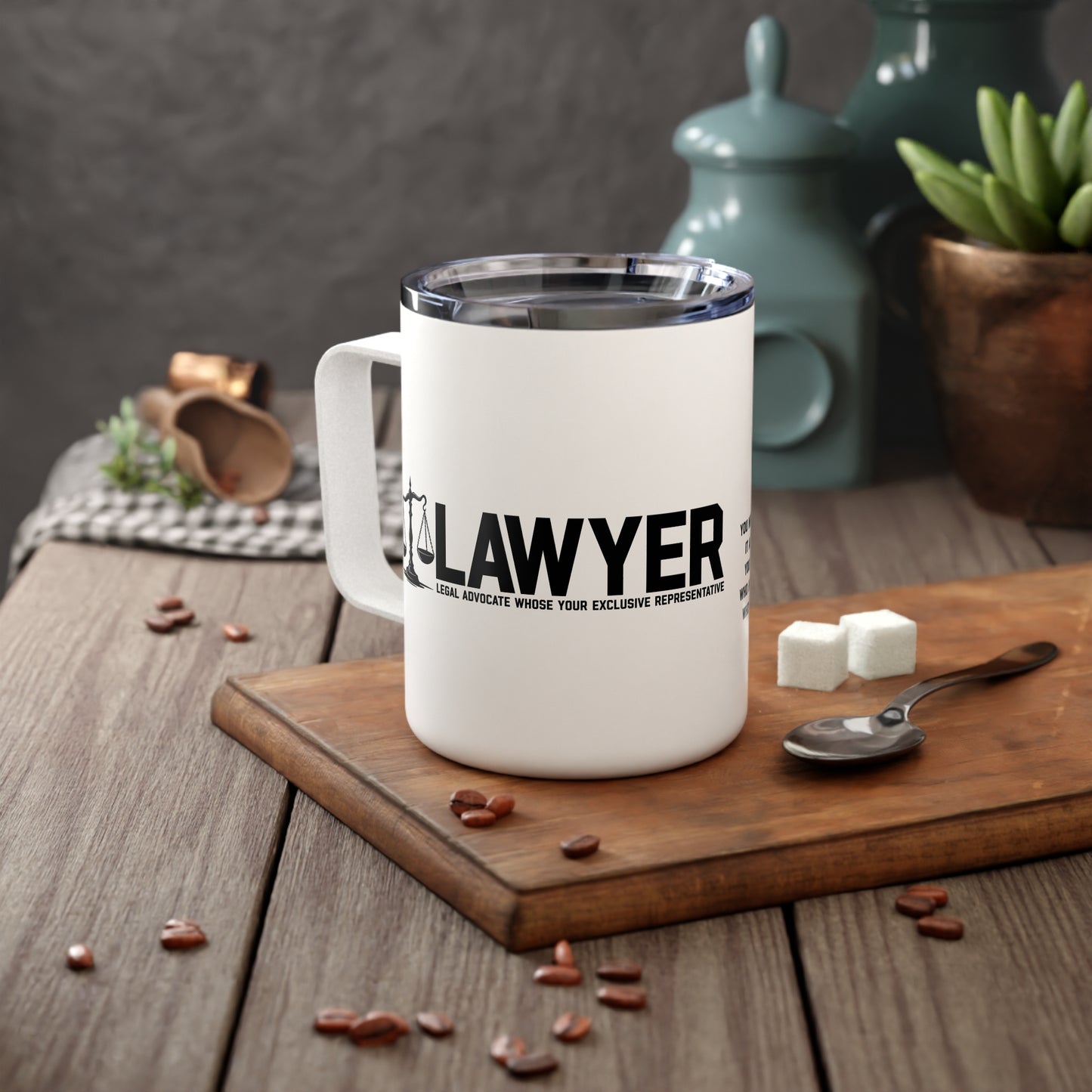 L.A.W.Y.E.R. (Legal Advocate Who's Your Exclusive Representative) Insulated Coffee Mug for Lawyers - Legal Advocate Gift, Law Office Accessory