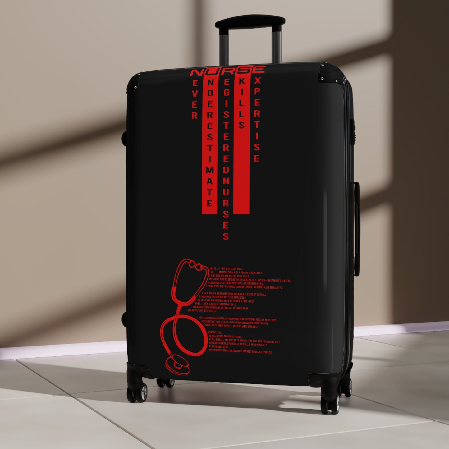 N.U.R.S.E. Suitcase - Travel Luggage, Perfect Gift for Nurses, Healthcare Travel Essential, Nurse Appreciation Week, Holiday Travel Gear