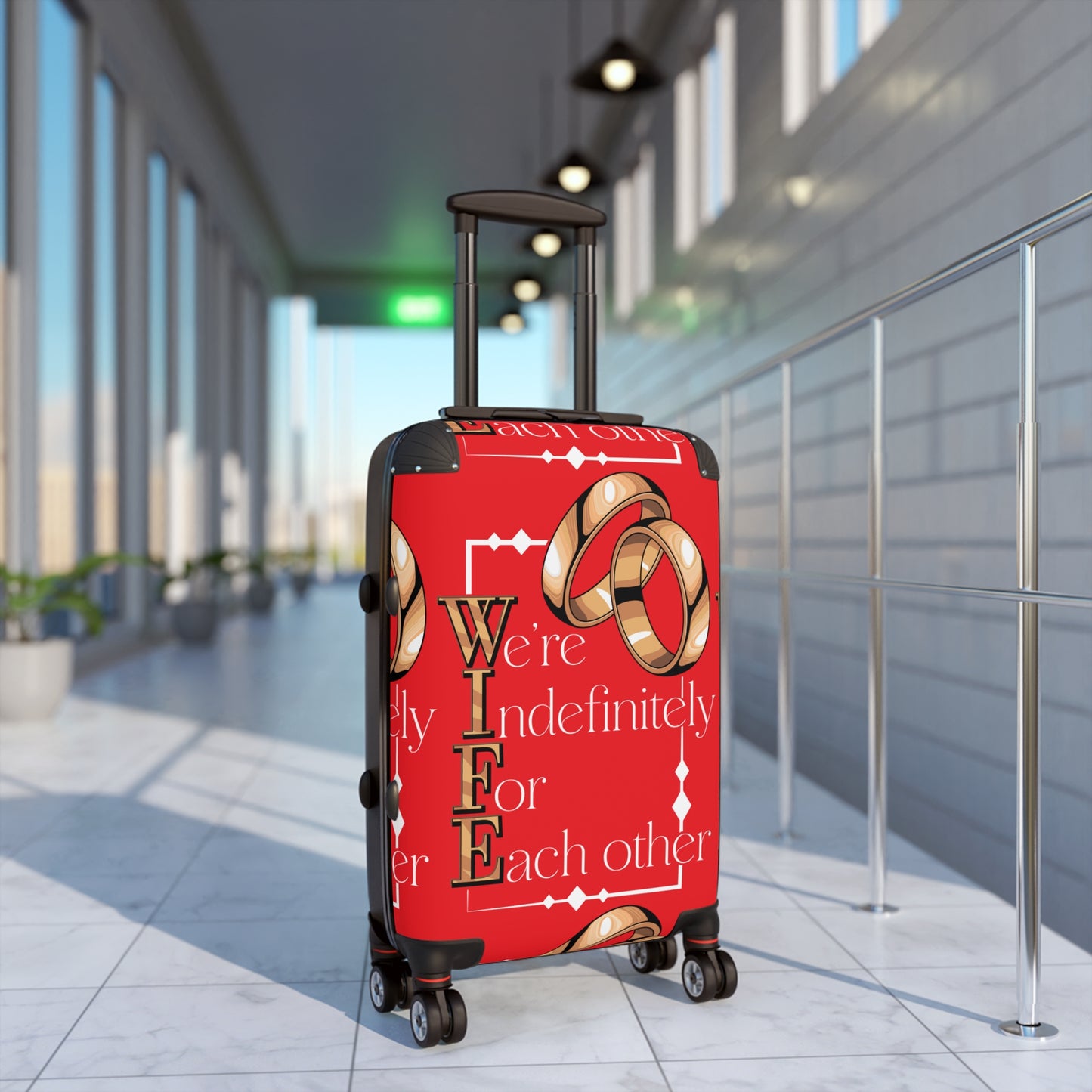 W.I.F.E. Travel Suitcase, Custom Luggage, Wedding Gift, Honeymoon Accessory, Couple's Travel Gear, Anniversary Surprise