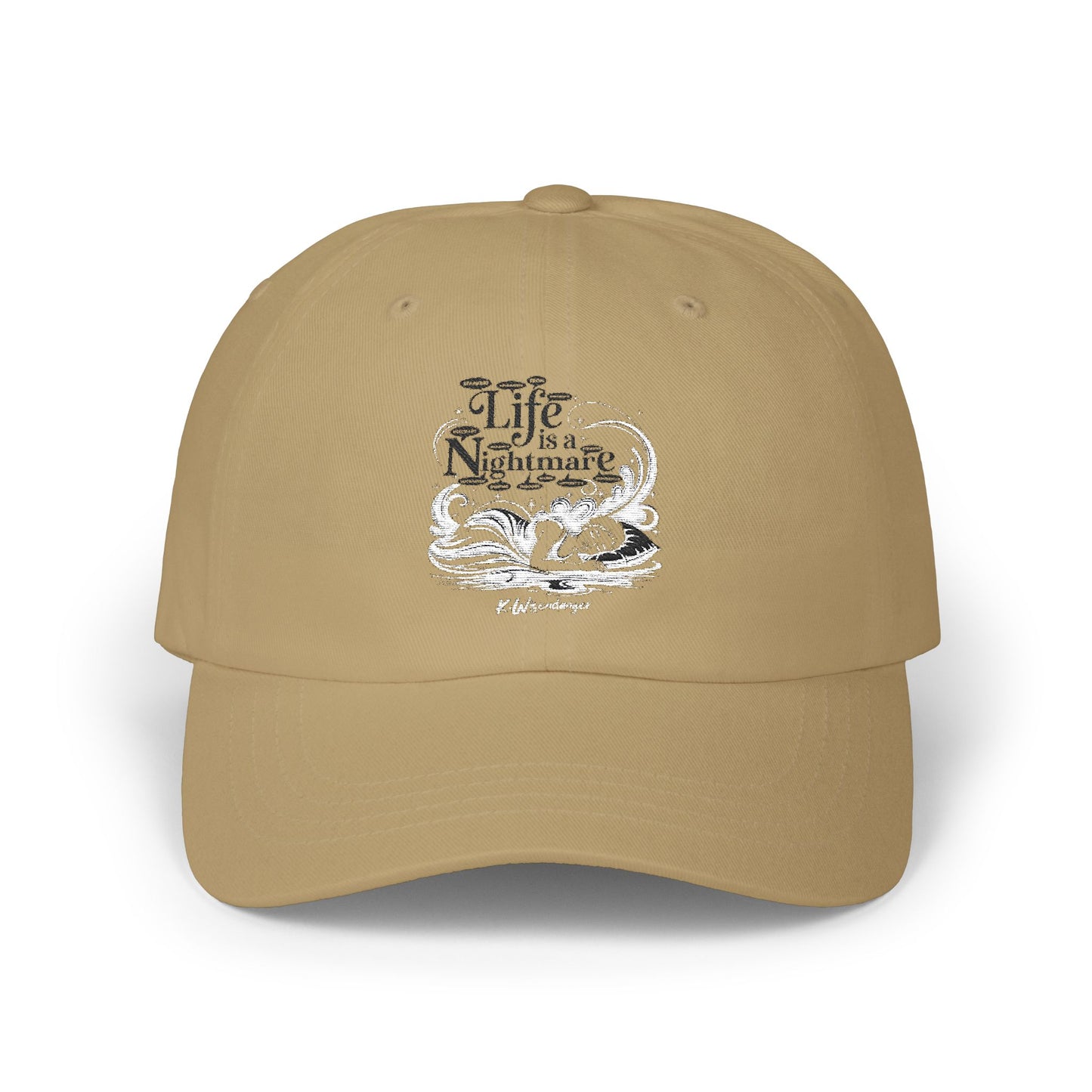 Classic Cap with "Life is a Nightmare" Design, Casual Hat, Adjustable Cap