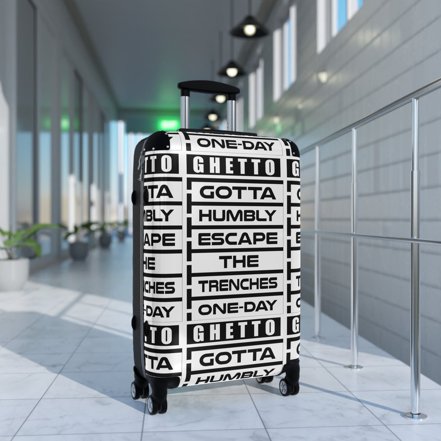 G.H.E.T.T.O. Travel Suitcase - Ghetto Escape One-Day Design, Luggage, Vacation Essential, Gift For Travelers, Urban Travel Gear