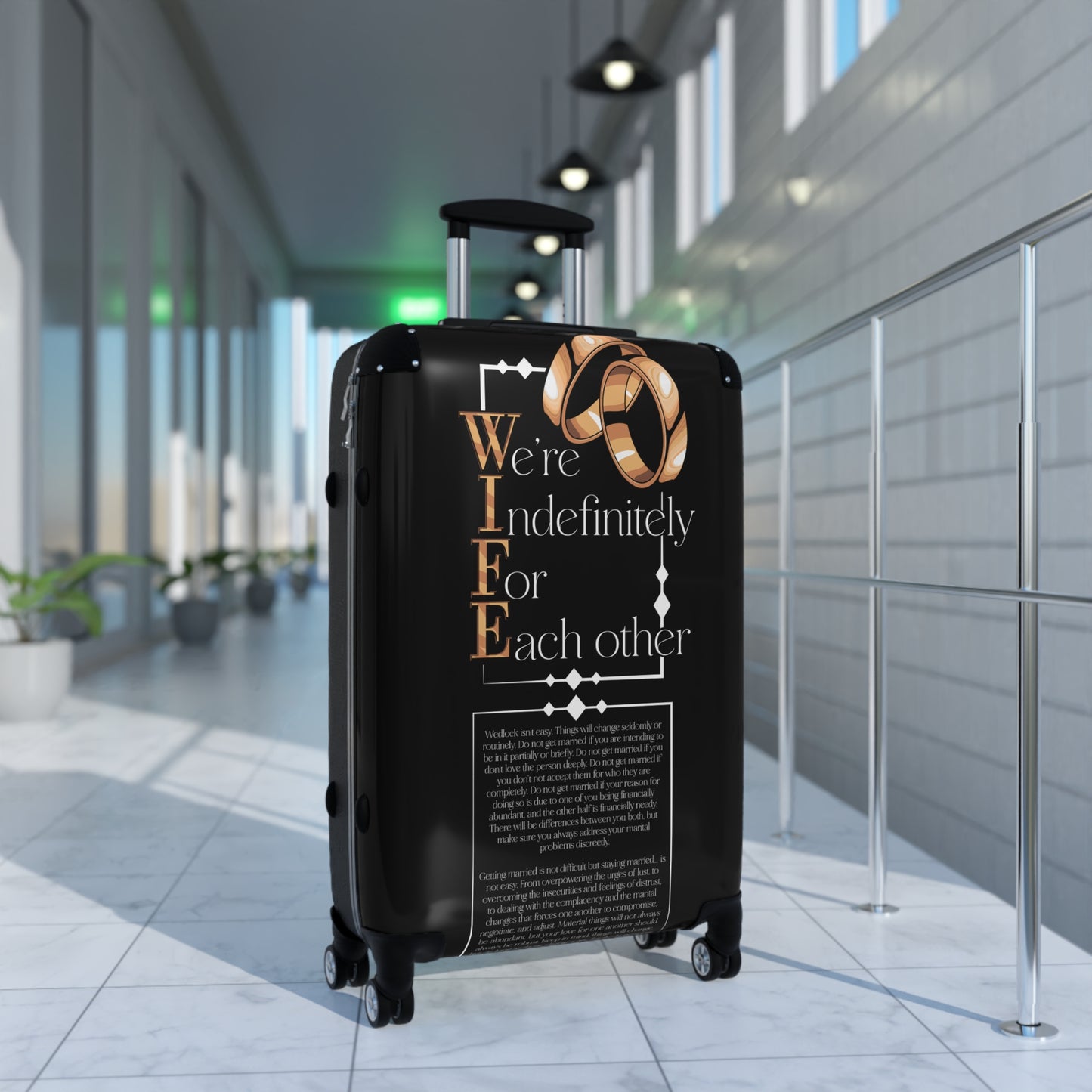 W.I.F.E. (We're Indefinitely For Each-Other) Romantic Travel Suitcase - Perfect for Couples, Honeymoon Essentials, Wedding Gifts, Anniversary Celebration, Love Journey
