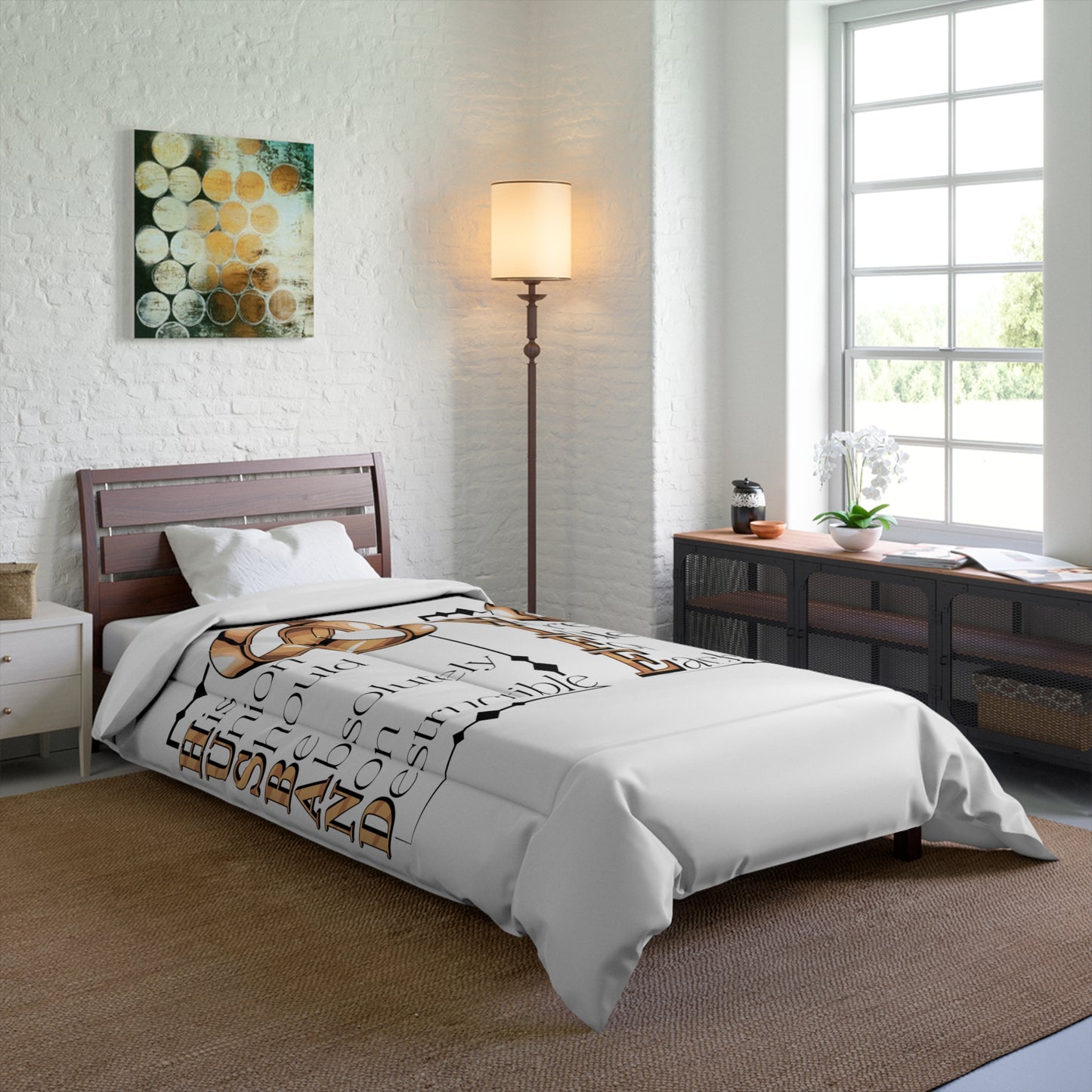 H.U.S.B.A.N.D. W.I.F.E. Elegant Couples Comforter - Perfect Wedding Gift, Cozy Bedroom Décor, Anniversary Celebration, Home & Living