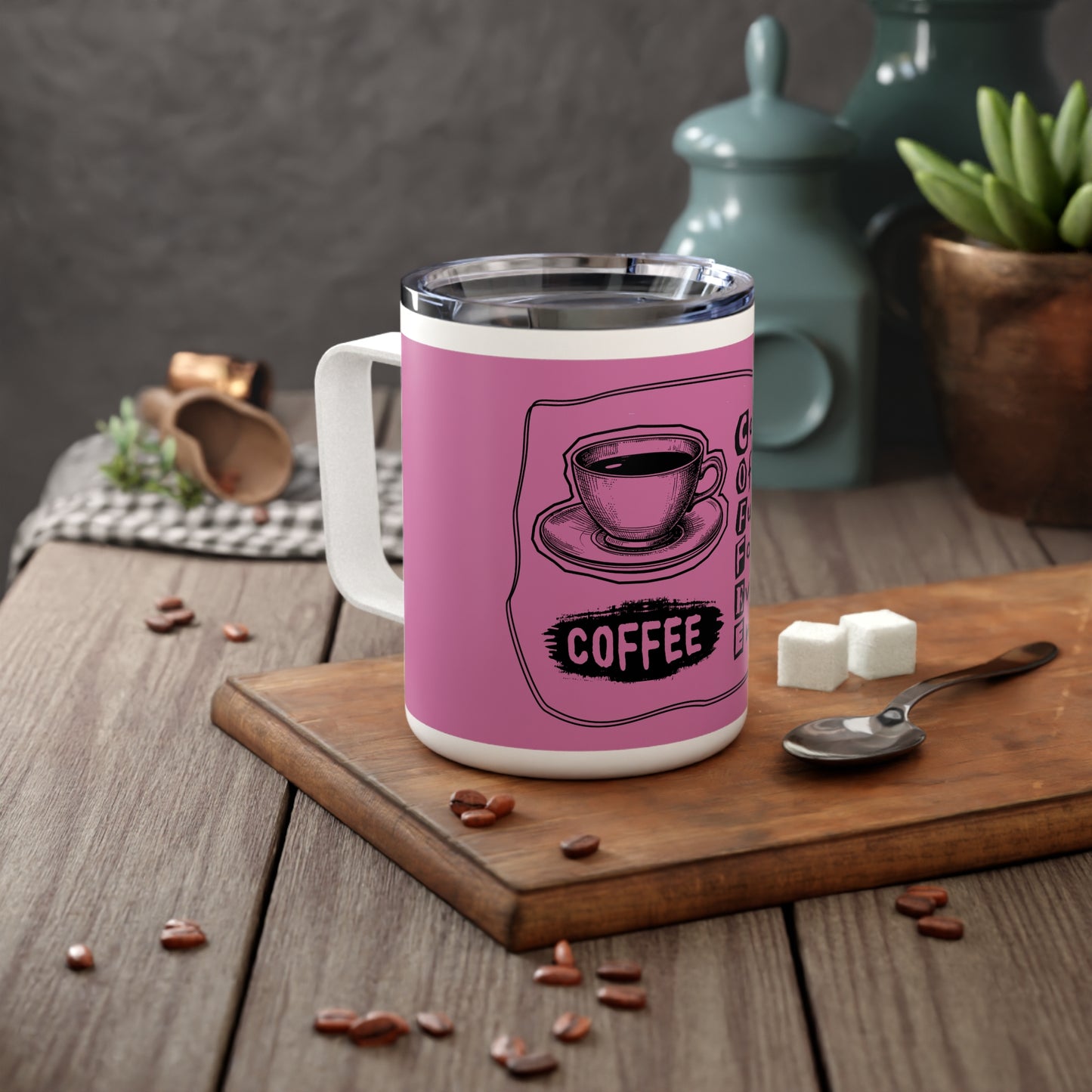 C.O.F.F.E.E. (Caffeine Offers Fuel For Everyday Energy) Insulated Coffee Mug, Cute Coffee Lover Gift