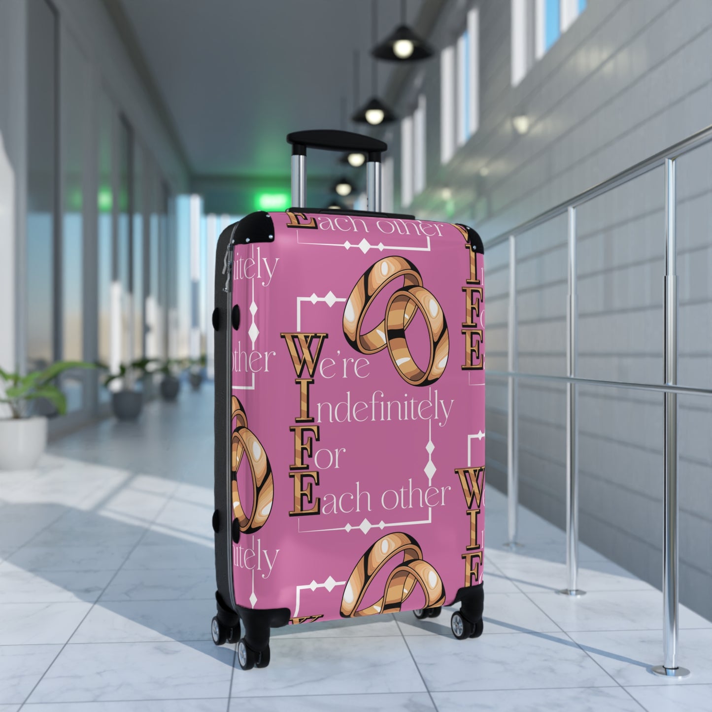 W.I.F.E. Personalized Wedding Suitcase, Travel Luggage for Couples, Honeymoon Essentials, Engaged Gifts, Bride to Be